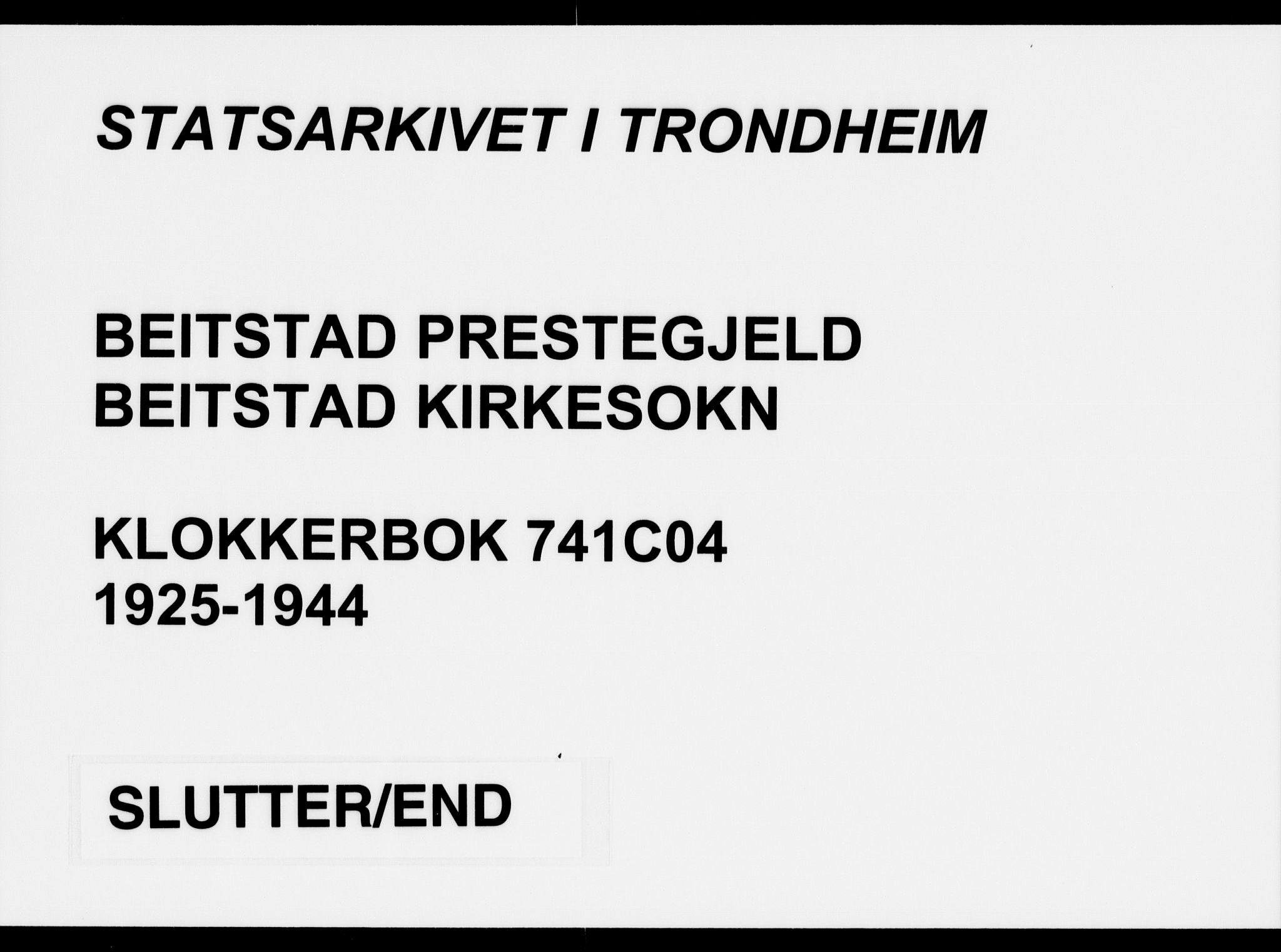 Ministerialprotokoller, klokkerbøker og fødselsregistre - Nord-Trøndelag, SAT/A-1458/741/L0403: Klokkerbok nr. 741C04, 1925-1944