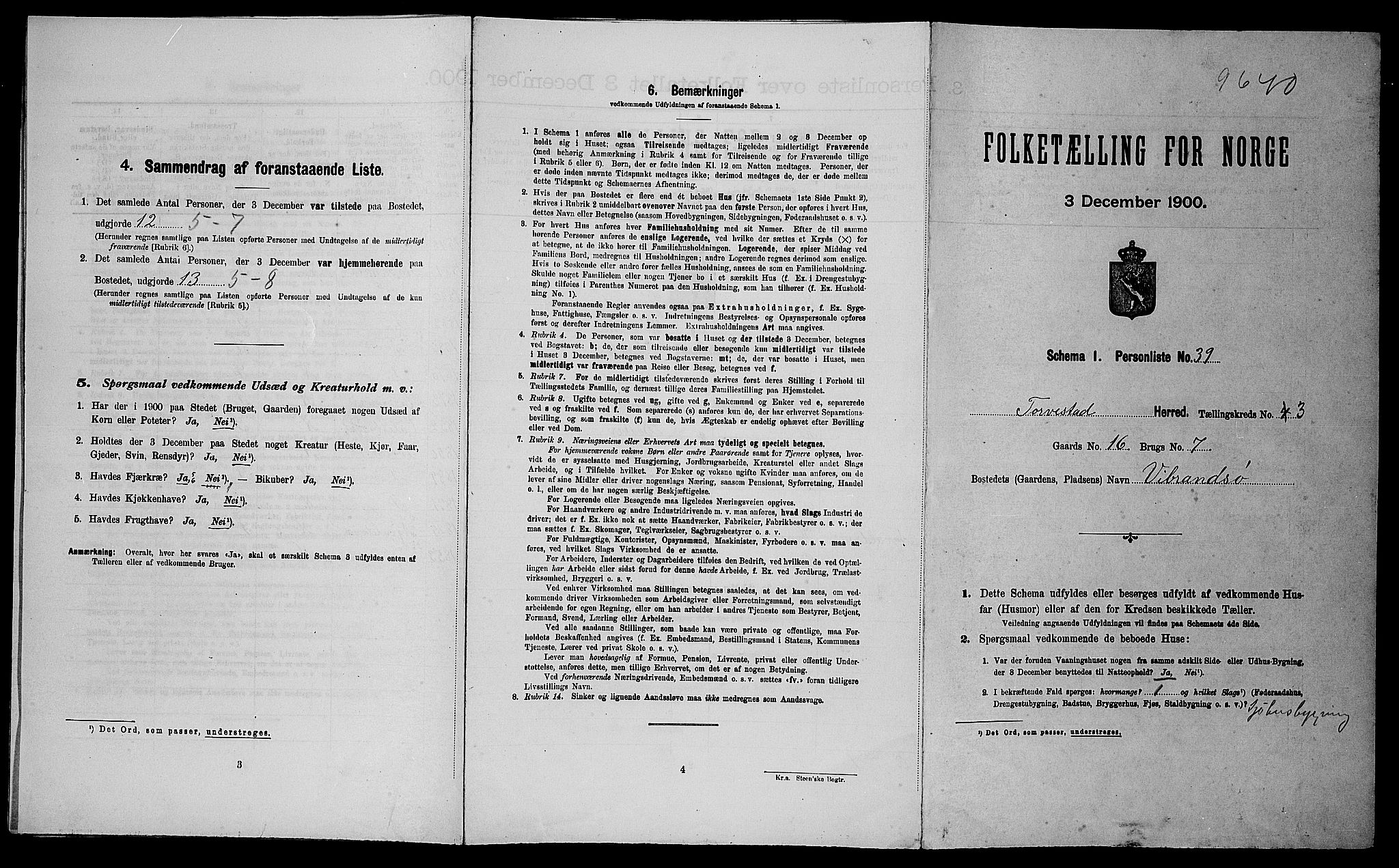SAST, Folketelling 1900 for 1152 Torvastad herred, 1900, s. 516