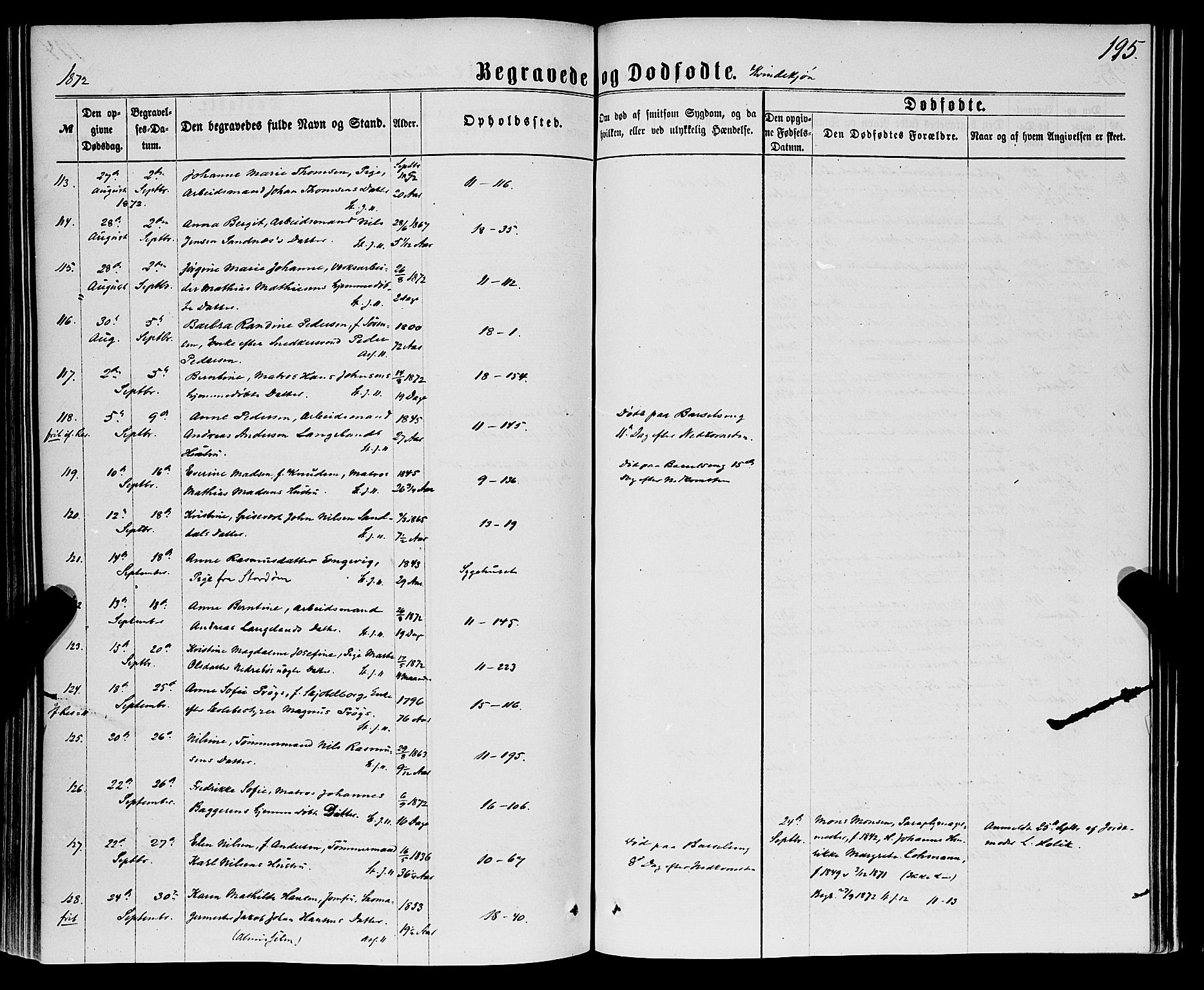 Domkirken sokneprestembete, AV/SAB-A-74801/H/Haa/L0042: Ministerialbok nr. E 3, 1863-1876, s. 195