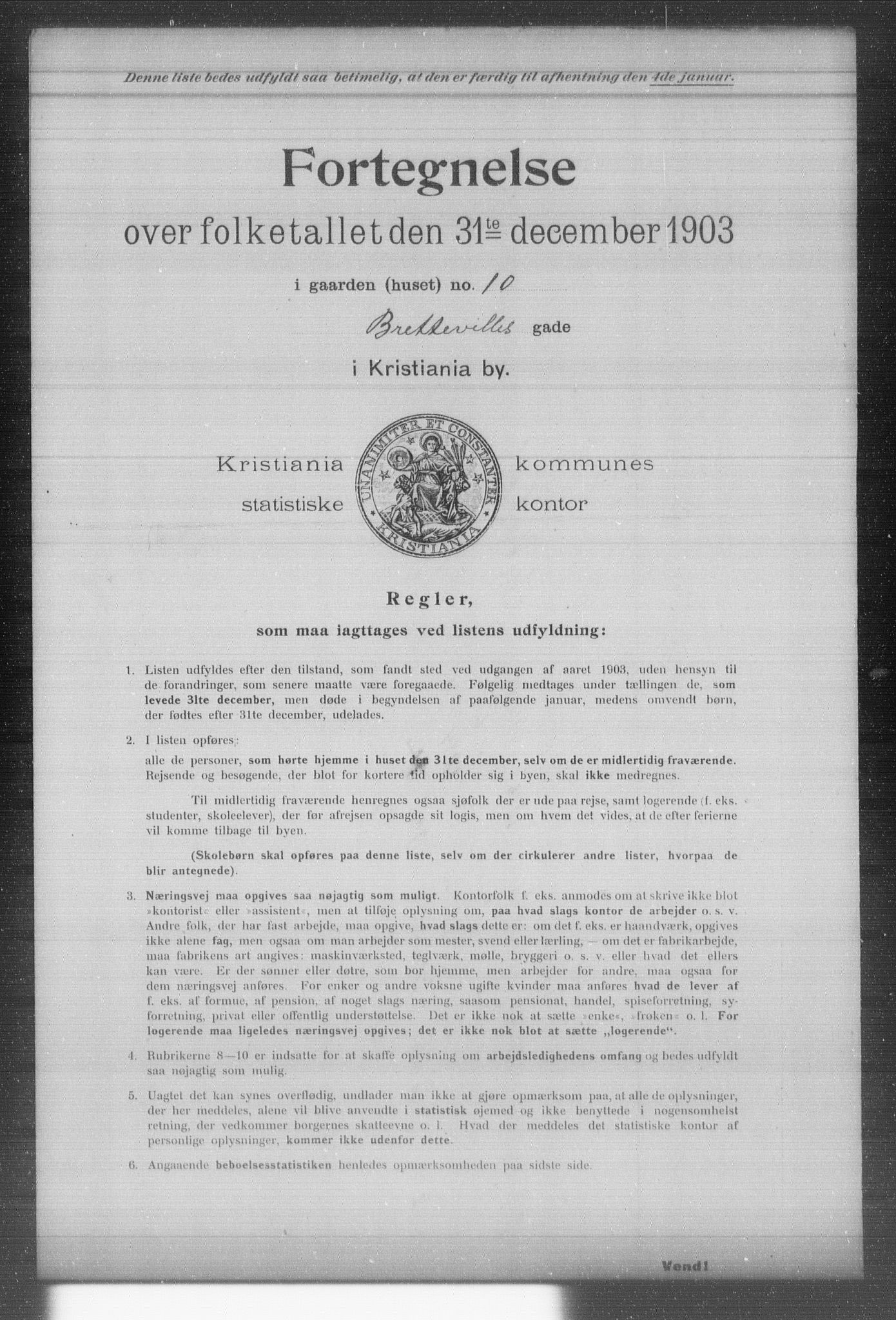 OBA, Kommunal folketelling 31.12.1903 for Kristiania kjøpstad, 1903, s. 1815