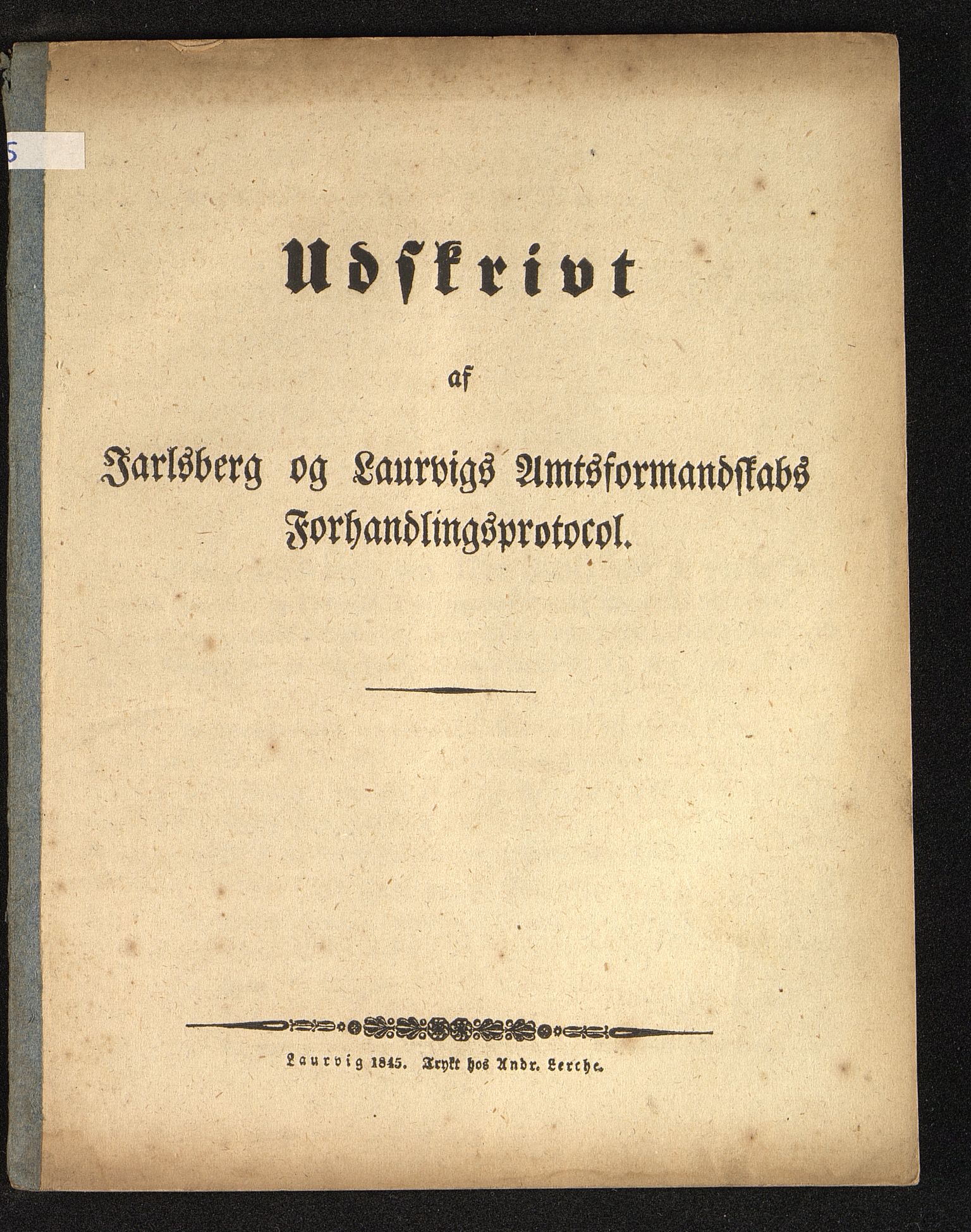Vestfold fylkeskommune. Fylkestinget, VEMU/A-1315/A/Ab/Abb/L0001/0008: Fylkestingsforhandlinger / Fylkestingsforhandling, 1845