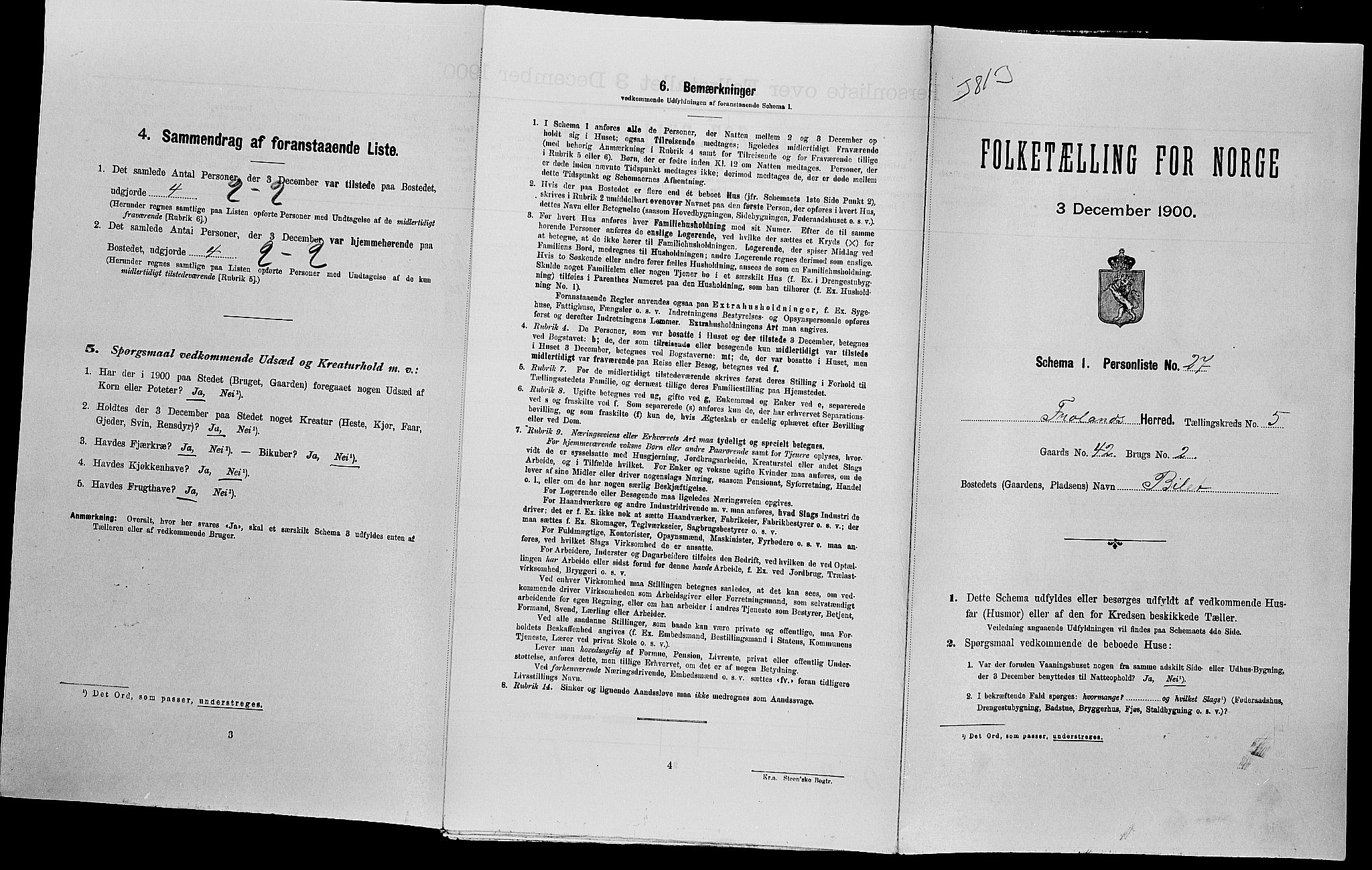 SAK, Folketelling 1900 for 0919 Froland herred, 1900, s. 383