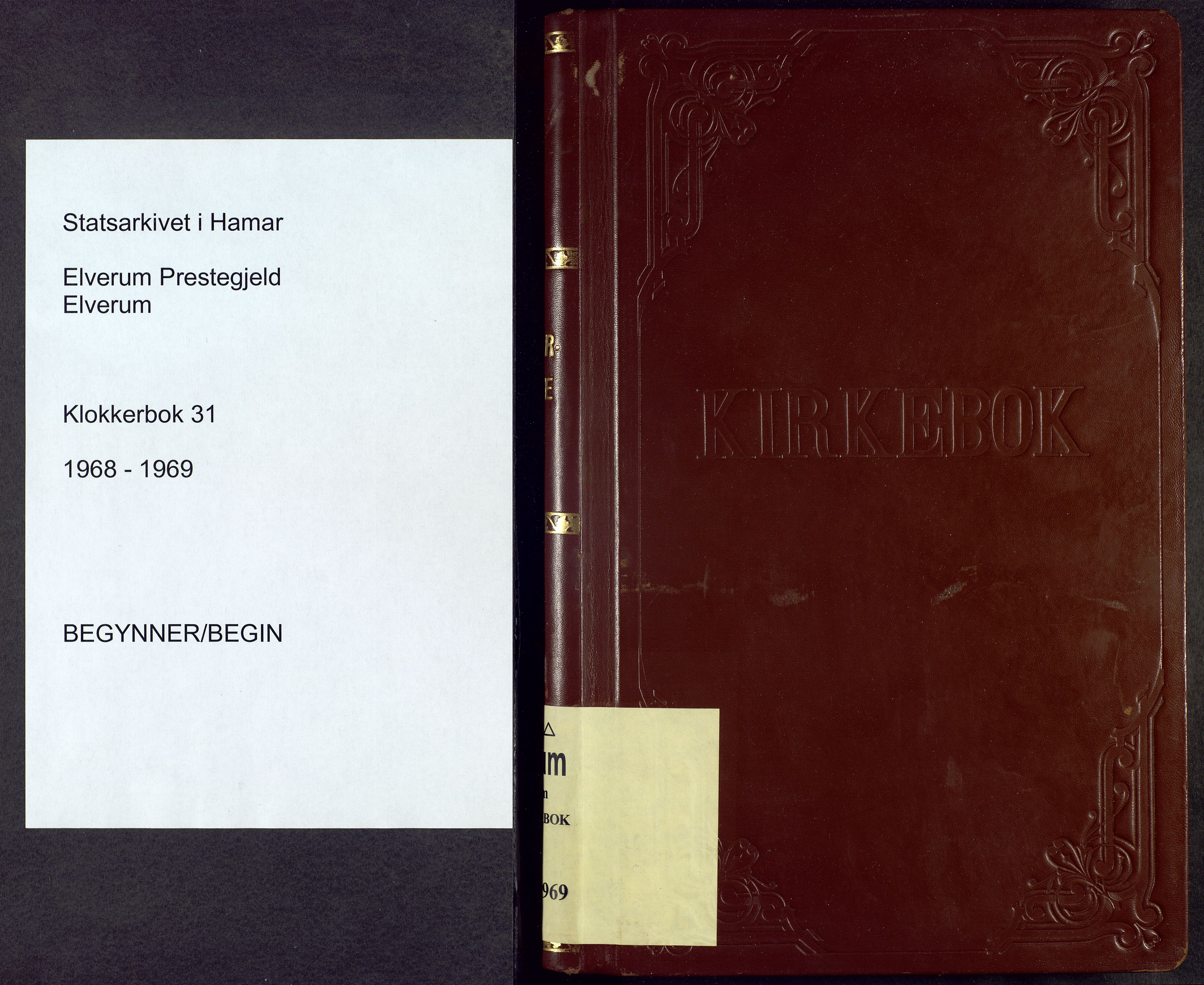 Elverum prestekontor, SAH/PREST-044/H/Ha/Hab/L0031: Klokkerbok nr. 31, 1968-1969