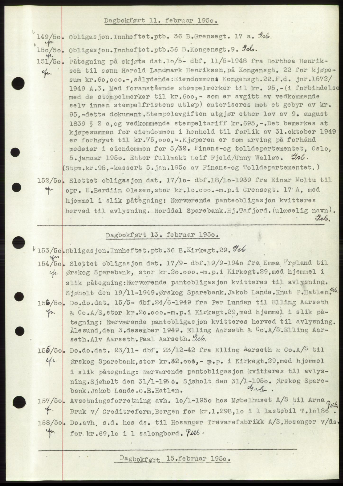 Ålesund byfogd, AV/SAT-A-4384: Pantebok nr. C34-35, 1946-1950, Dagboknr: 149/1950