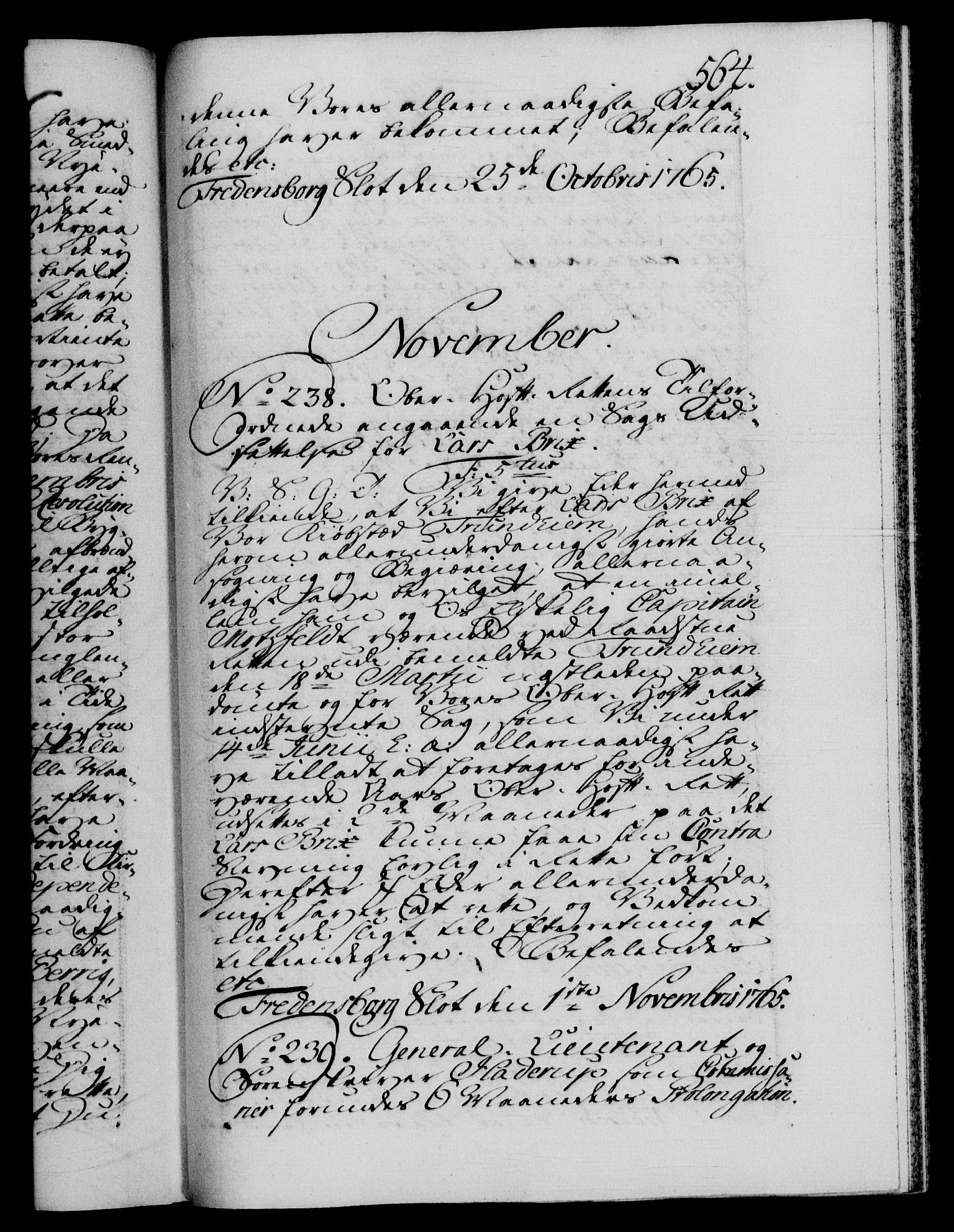 Danske Kanselli 1572-1799, RA/EA-3023/F/Fc/Fca/Fcab/L0037: Norske tegnelser, 1762-1766, s. 564a