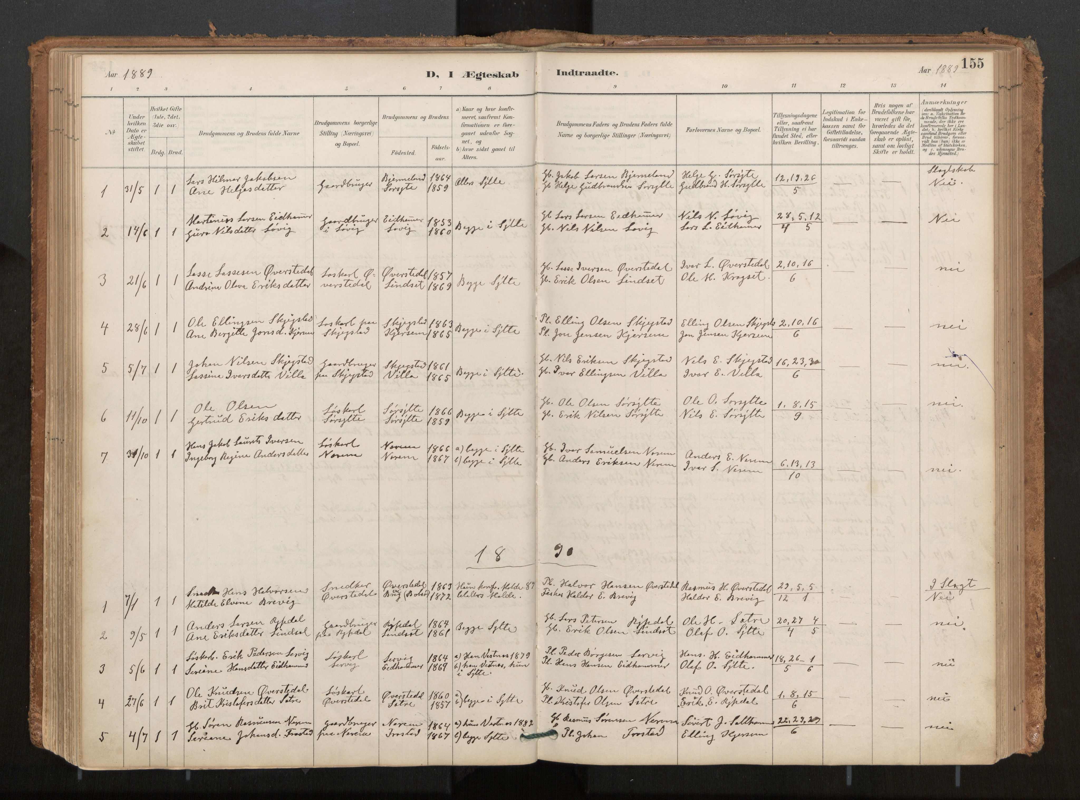 Ministerialprotokoller, klokkerbøker og fødselsregistre - Møre og Romsdal, AV/SAT-A-1454/541/L0545a: Ministerialbok nr. 541A03, 1887-1912, s. 155