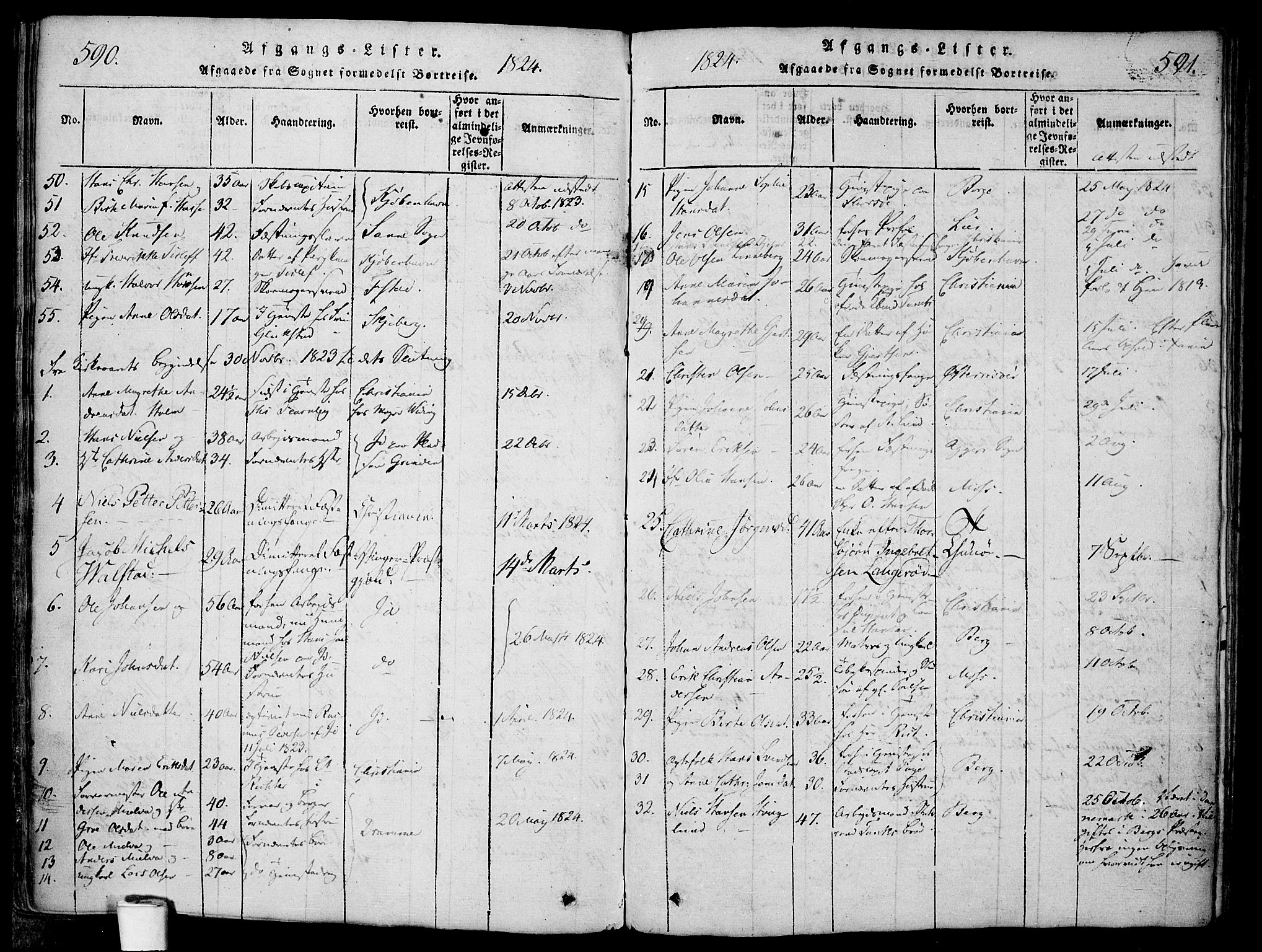 Halden prestekontor Kirkebøker, AV/SAO-A-10909/F/Fa/L0003: Ministerialbok nr. I 3, 1815-1834, s. 590-591