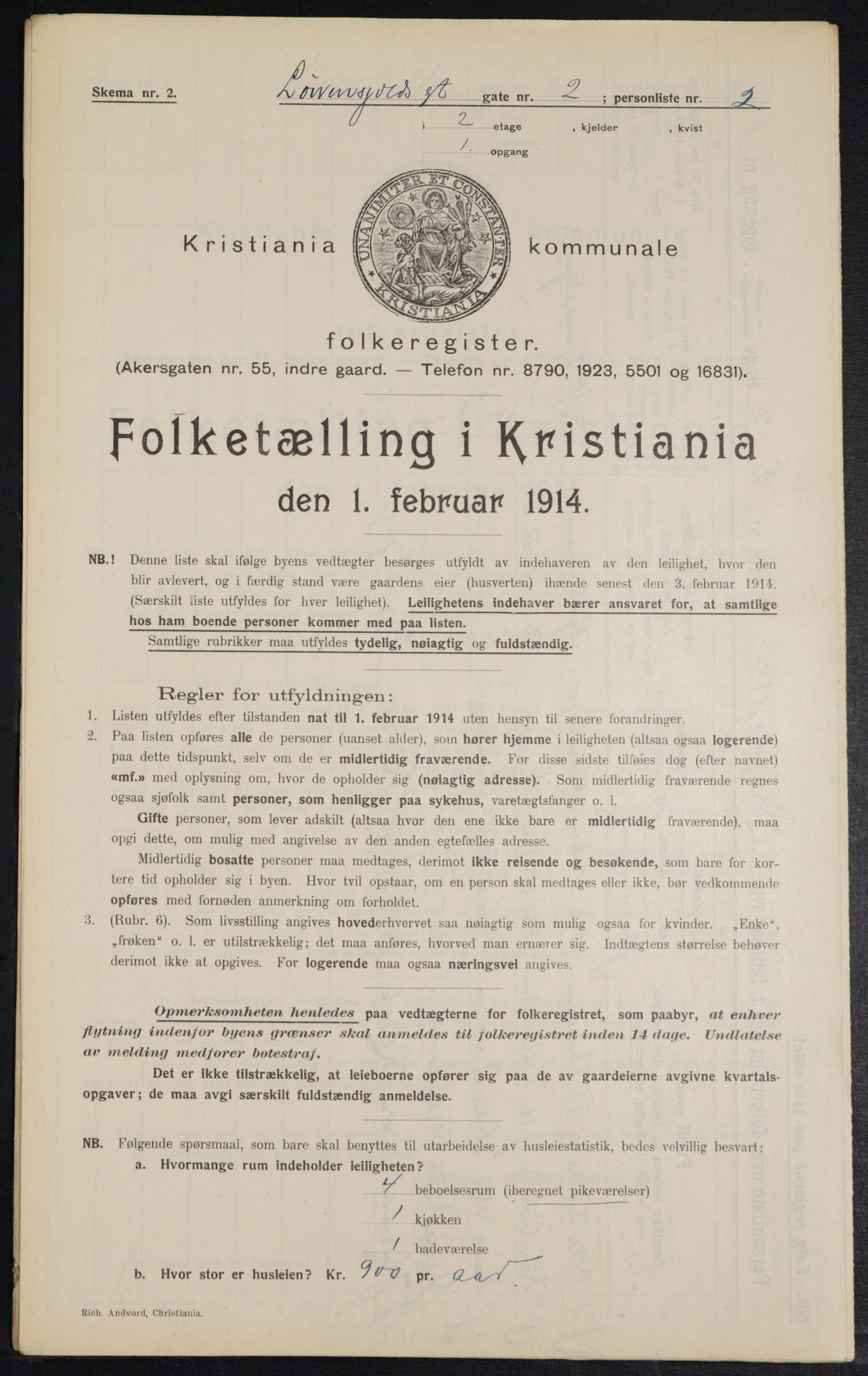 OBA, Kommunal folketelling 1.2.1914 for Kristiania, 1914, s. 58721