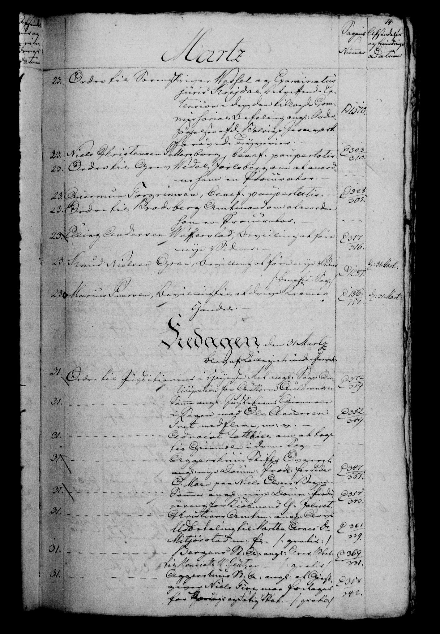 Danske Kanselli 1800-1814, RA/EA-3024/H/Hf/Hfb/Hfbc/L0005: Underskrivelsesbok m. register, 1804, s. 14