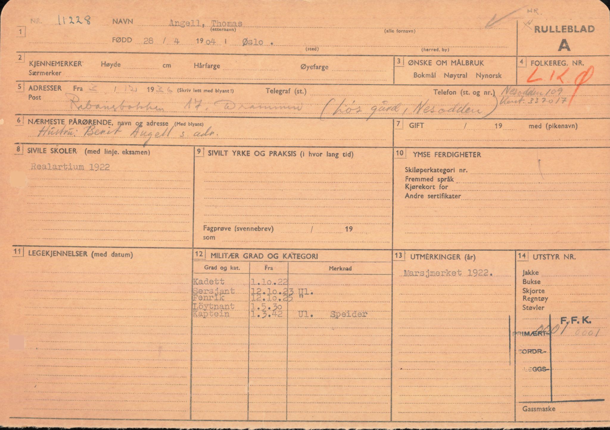 Forsvaret, Forsvarets overkommando/Luftforsvarsstaben, AV/RA-RAFA-4079/P/Pa/L0011: Personellpapirer, 1904, s. 13