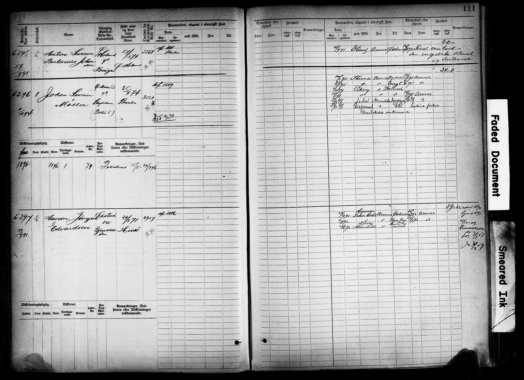 Arendal mønstringskrets, SAK/2031-0012/F/Fb/L0018: Hovedrulle A nr 6077-6849, S-16, 1892-1894, s. 111