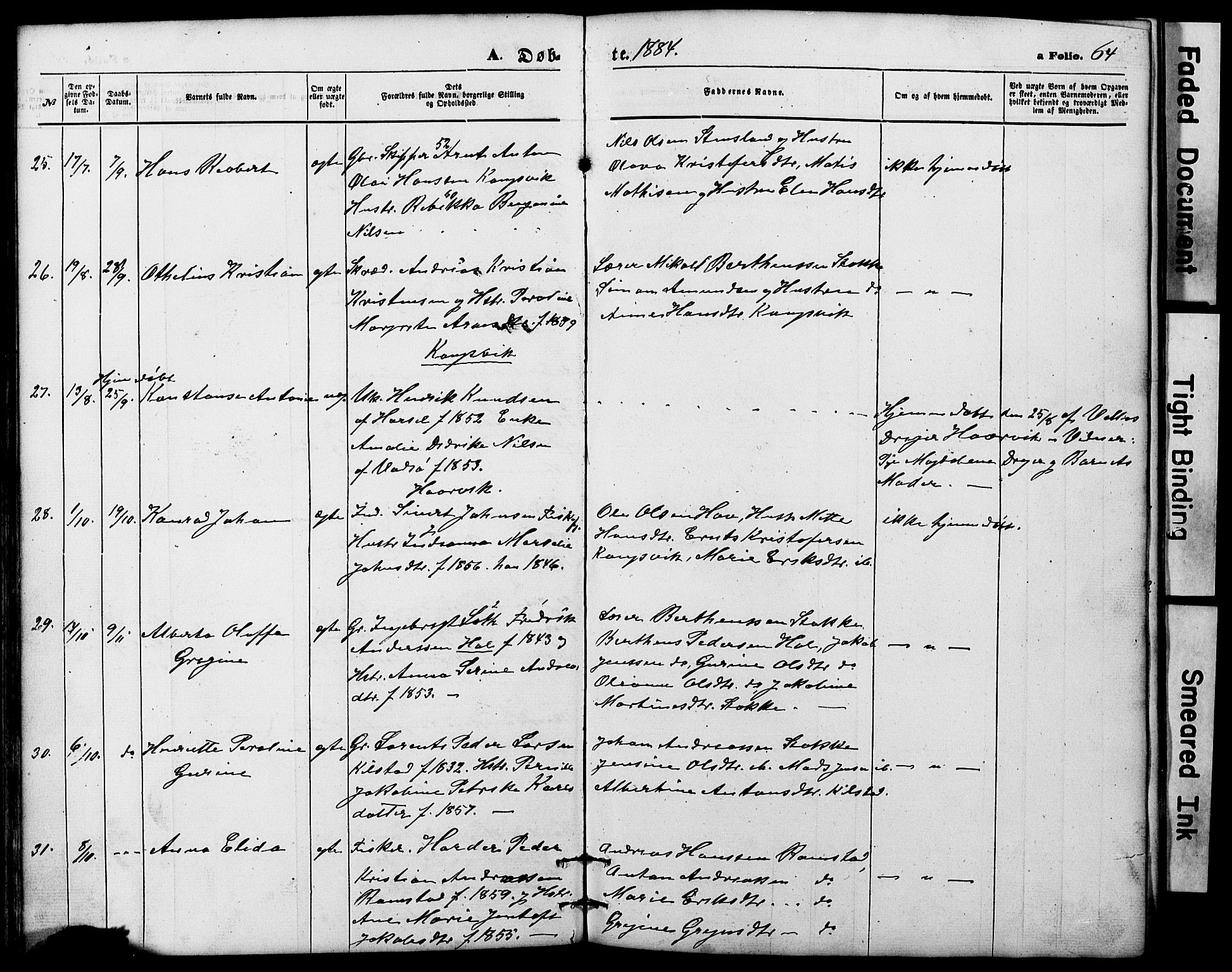 Ministerialprotokoller, klokkerbøker og fødselsregistre - Nordland, AV/SAT-A-1459/865/L0930: Klokkerbok nr. 865C02, 1866-1884, s. 64