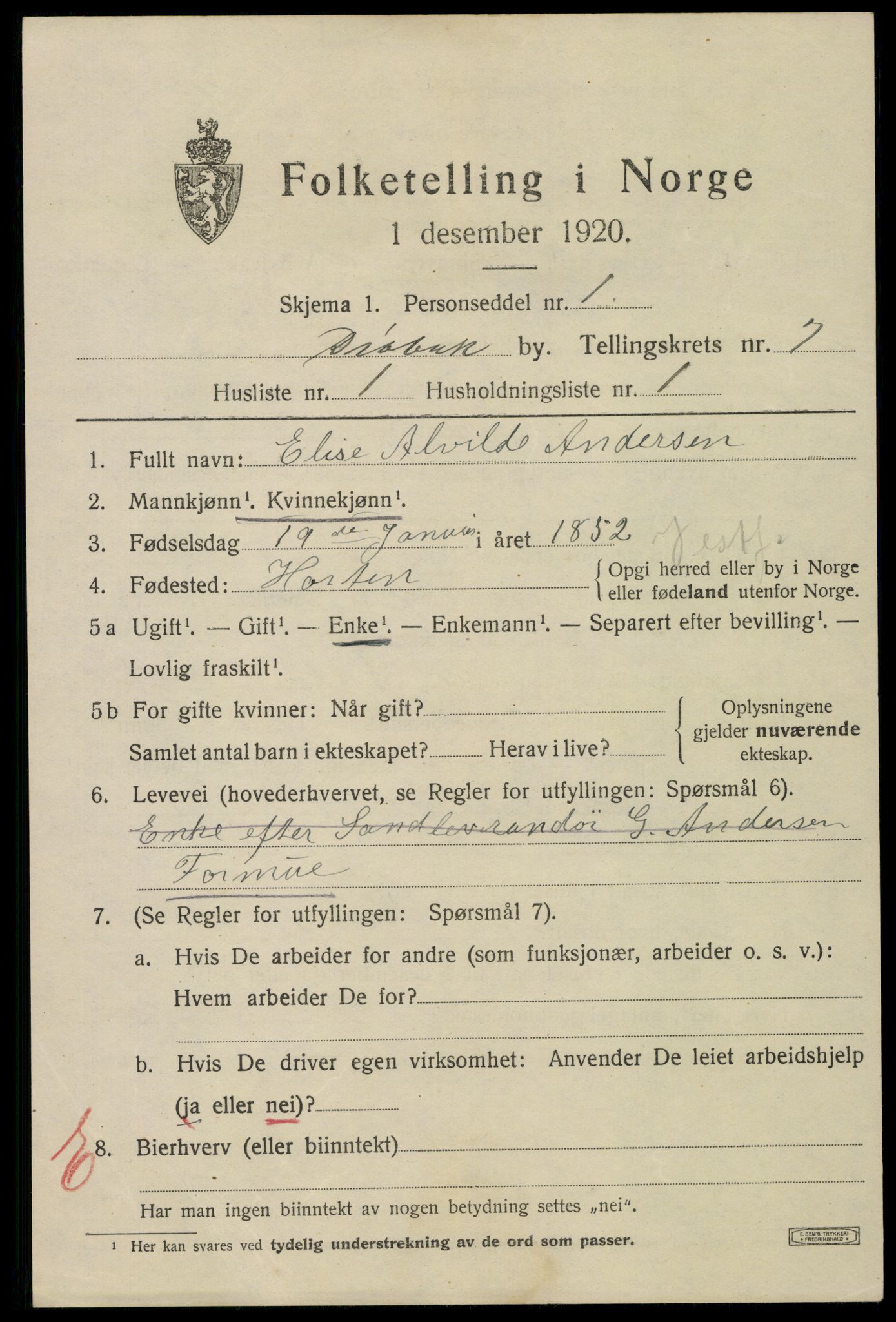 SAO, Folketelling 1920 for 0203 Drøbak kjøpstad, 1920, s. 5553