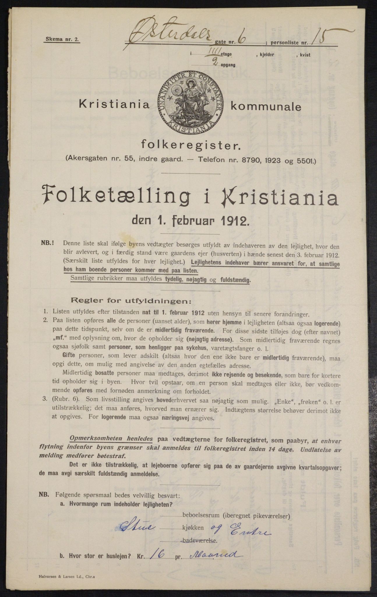 OBA, Kommunal folketelling 1.2.1912 for Kristiania, 1912, s. 129055