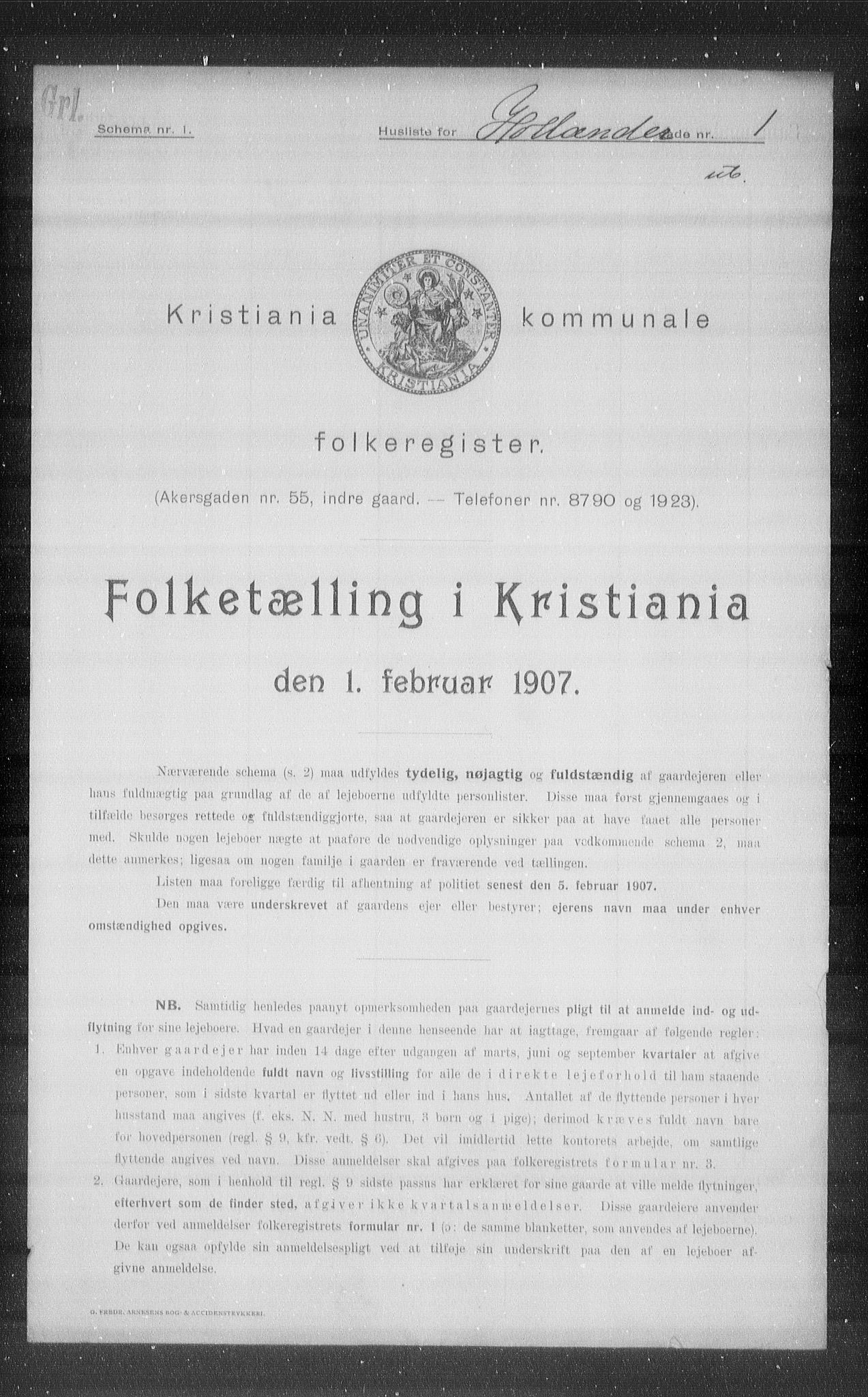 OBA, Kommunal folketelling 1.2.1907 for Kristiania kjøpstad, 1907, s. 20872