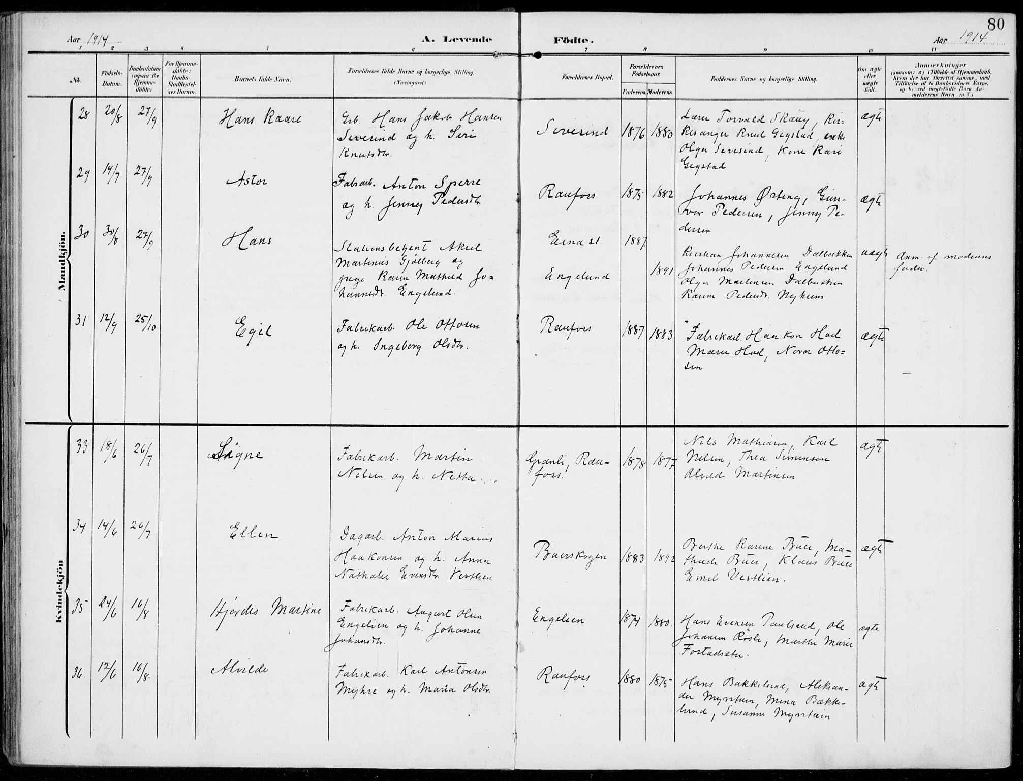 Vestre Toten prestekontor, AV/SAH-PREST-108/H/Ha/Haa/L0014: Ministerialbok nr. 14, 1907-1920, s. 80
