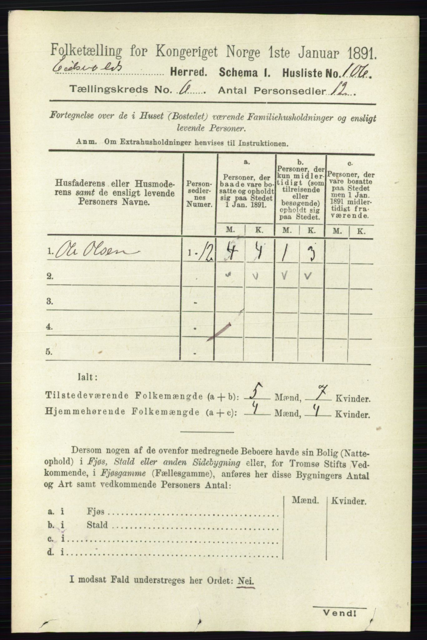 RA, Folketelling 1891 for 0237 Eidsvoll herred, 1891, s. 3765