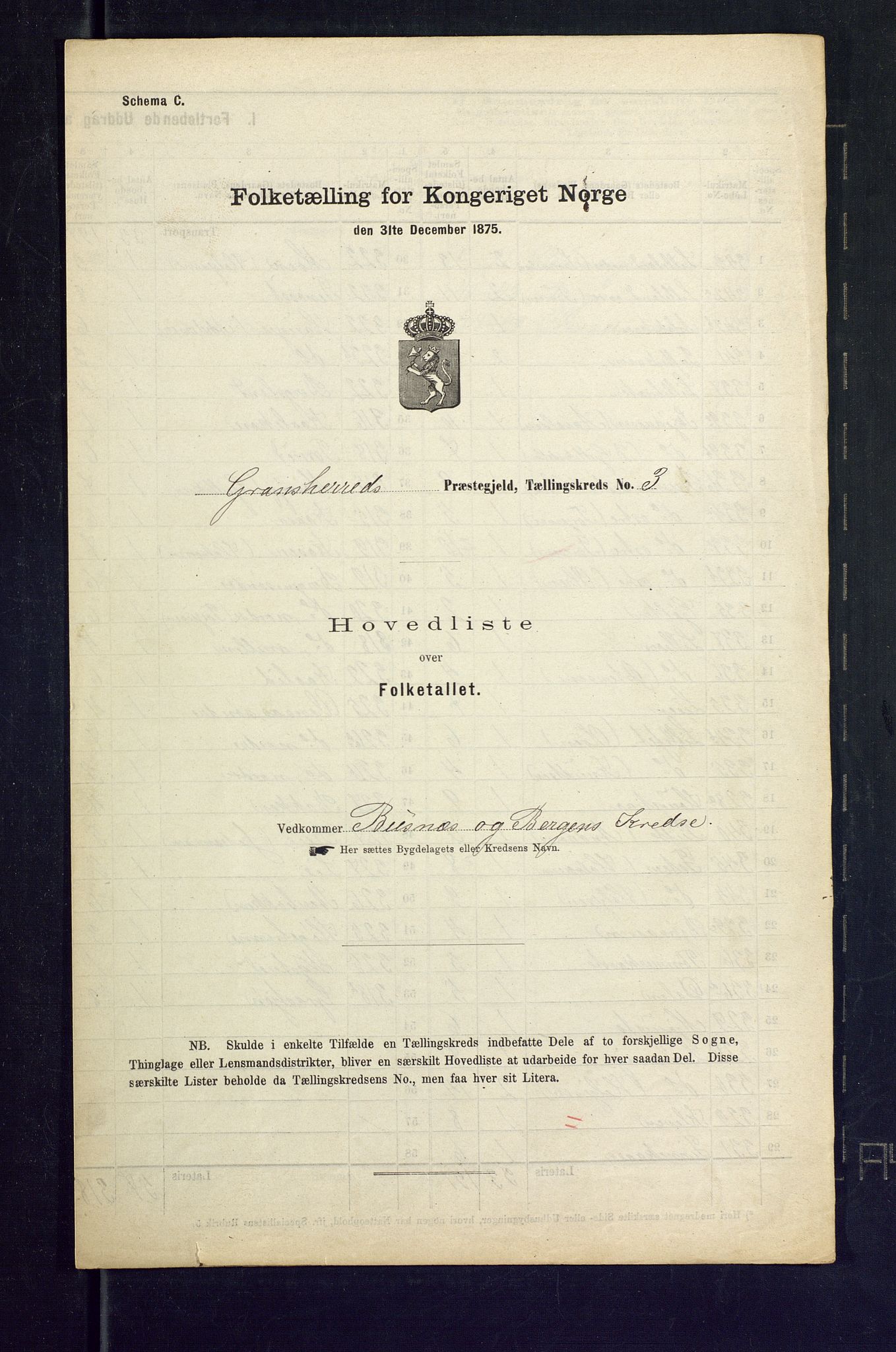 SAKO, Folketelling 1875 for 0824P Gransherad prestegjeld, 1875, s. 13