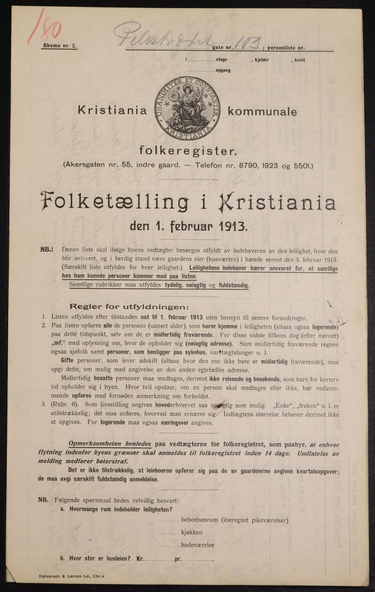 OBA, Kommunal folketelling 1.2.1913 for Kristiania, 1913, s. 80363