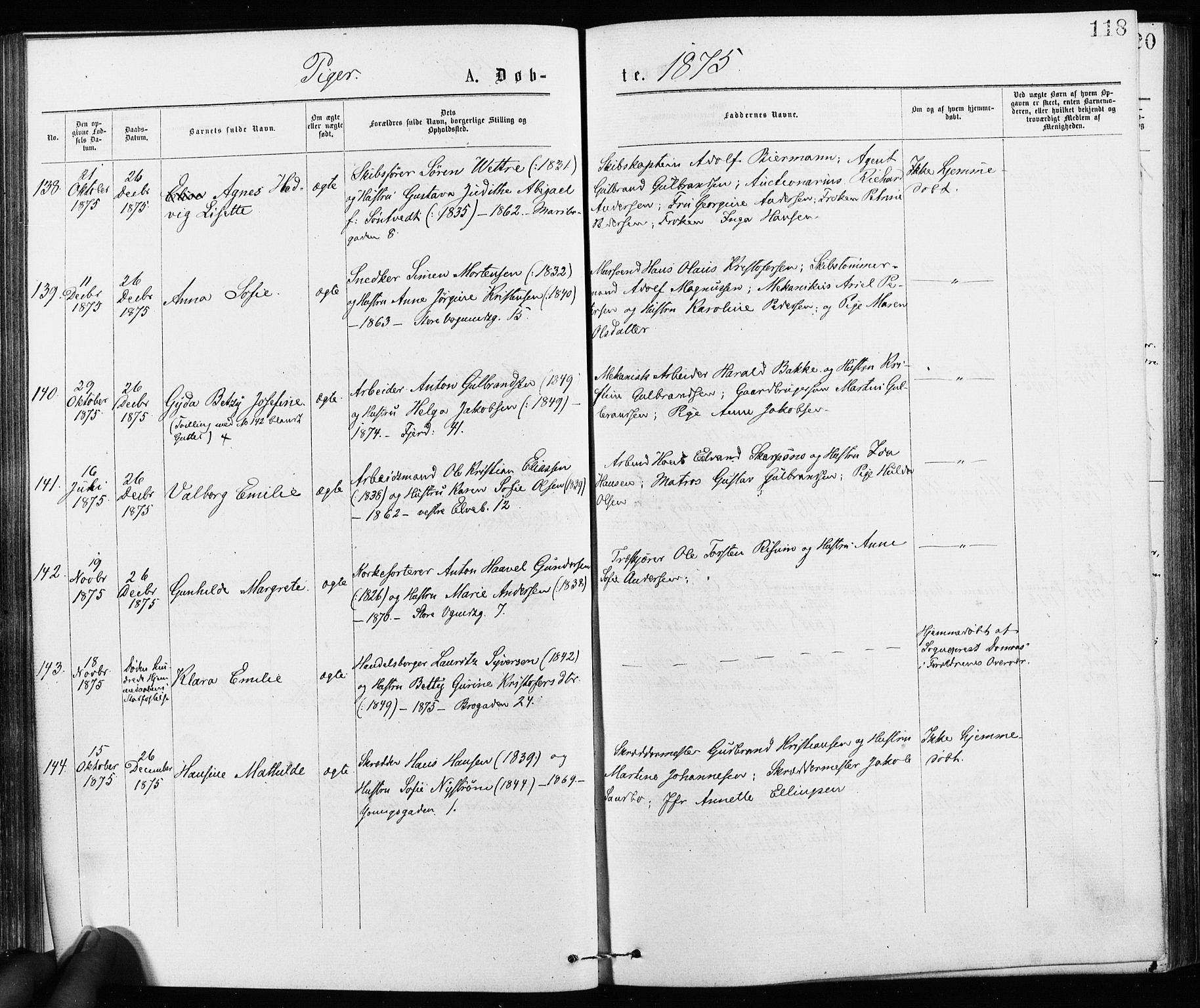 Jakob prestekontor Kirkebøker, AV/SAO-A-10850/F/Fa/L0001: Ministerialbok nr. 1, 1875-1924, s. 118