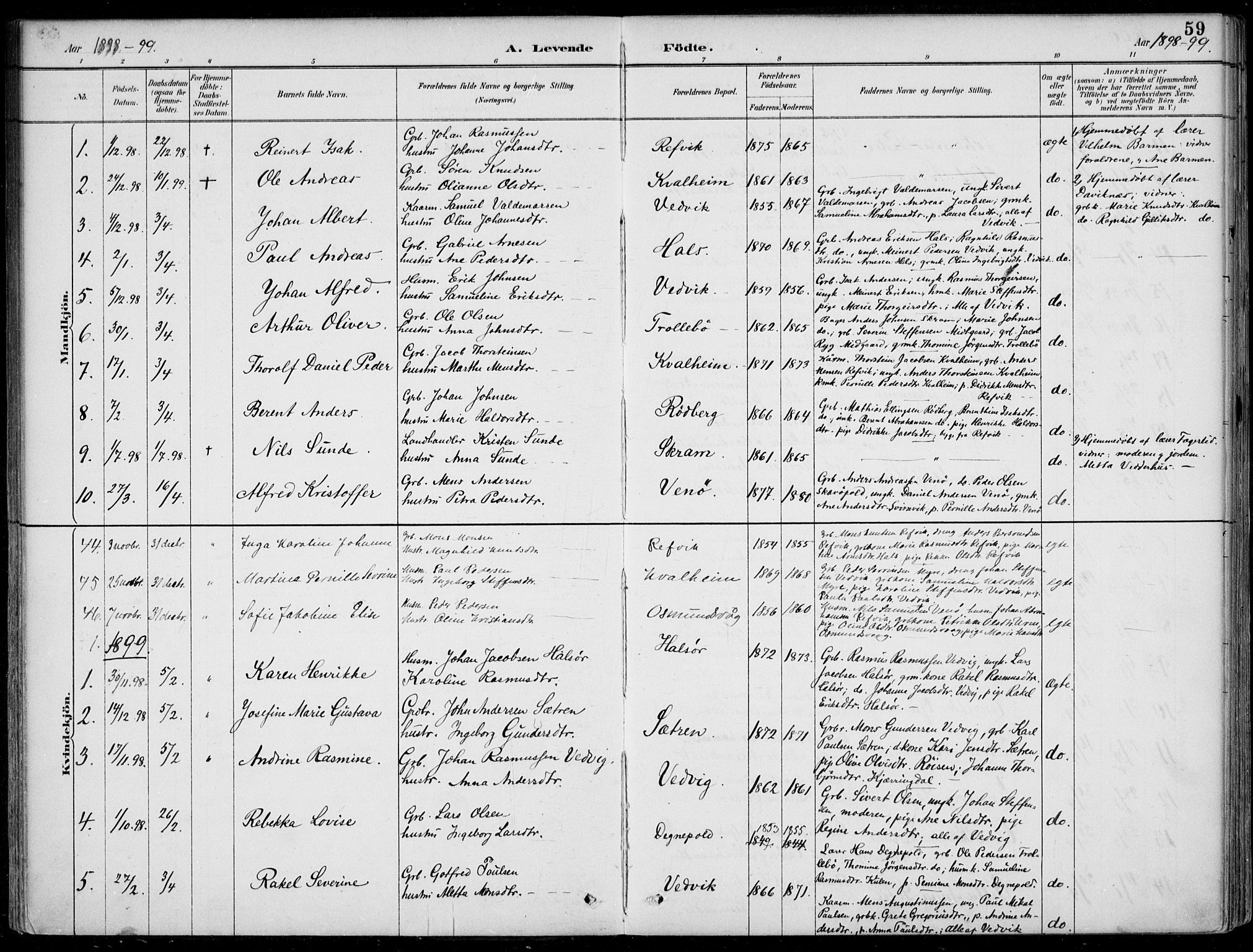 Selje sokneprestembete, AV/SAB-A-99938/H/Ha/Haa/Haac/L0002: Ministerialbok nr. C  2, 1889-1904, s. 59