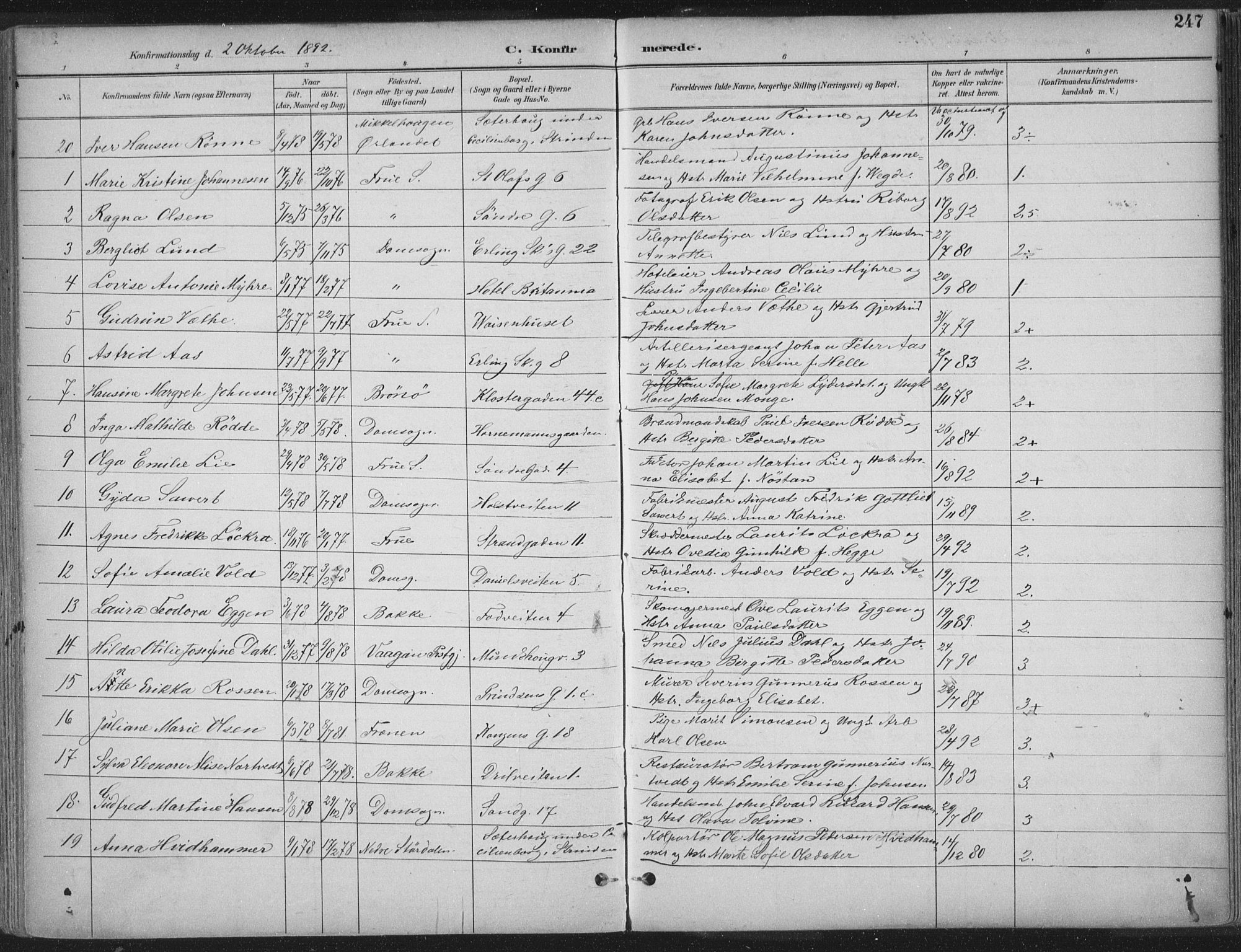 Ministerialprotokoller, klokkerbøker og fødselsregistre - Sør-Trøndelag, SAT/A-1456/601/L0062: Ministerialbok nr. 601A30, 1891-1911, s. 247