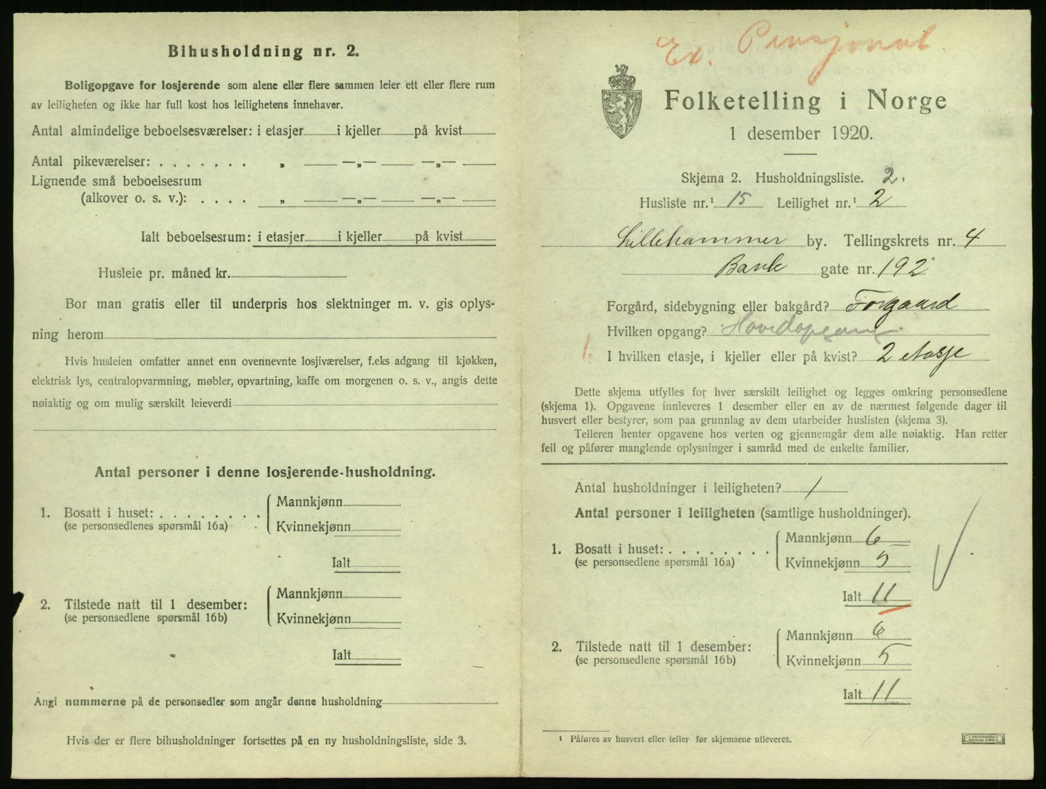 SAH, Folketelling 1920 for 0501 Lillehammer kjøpstad, 1920, s. 2002