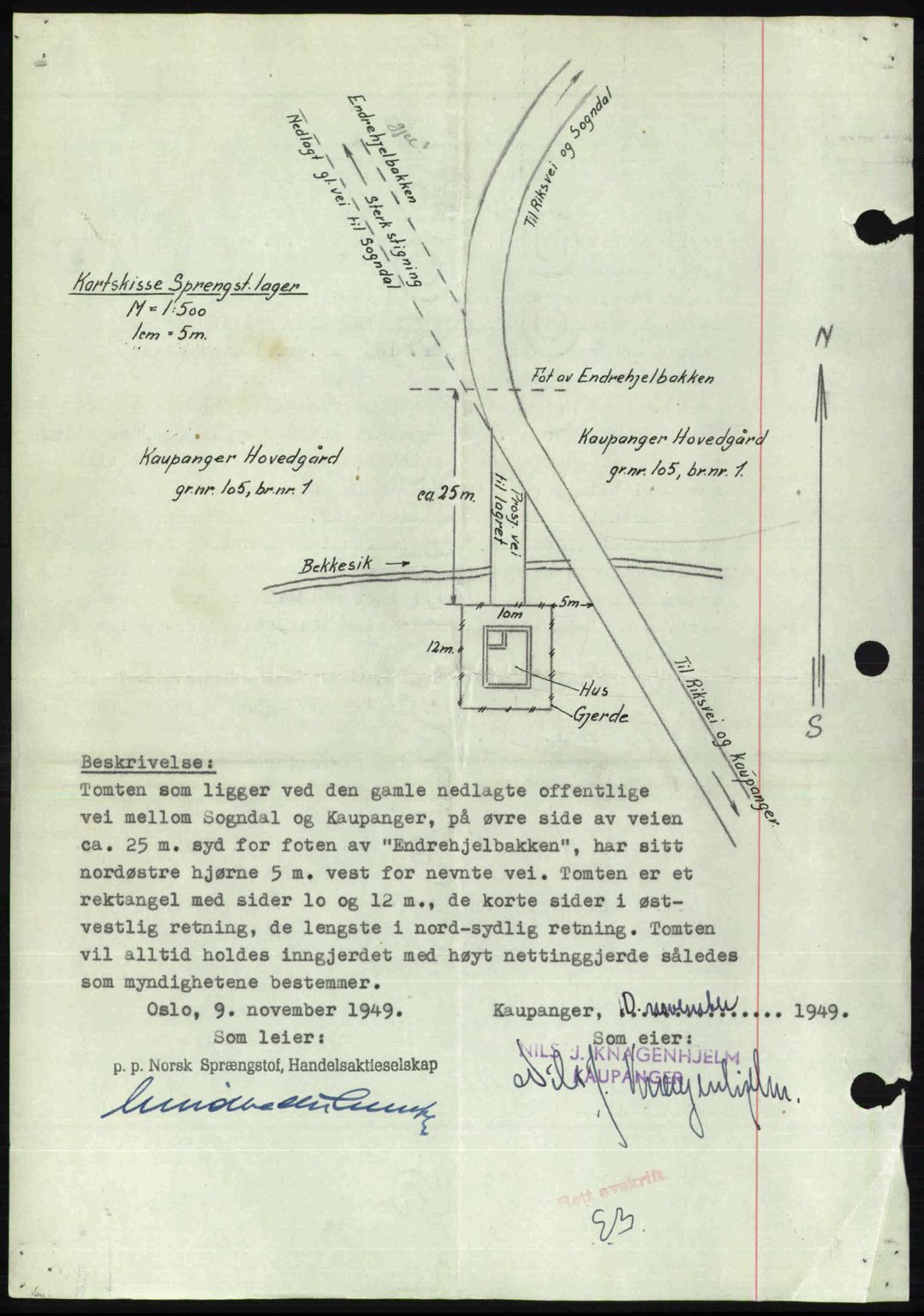 Indre Sogn tingrett, AV/SAB-A-3301/1/G/Gb/Gbb/L0010: Pantebok nr. A10, 1949-1949, Dagboknr: 808/1949