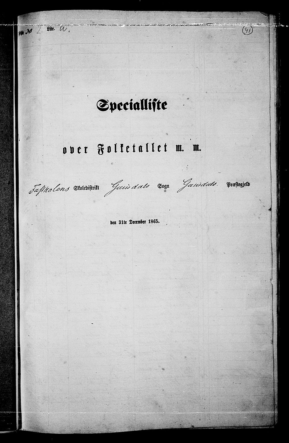 RA, Folketelling 1865 for 0522P Gausdal prestegjeld, 1865, s. 32