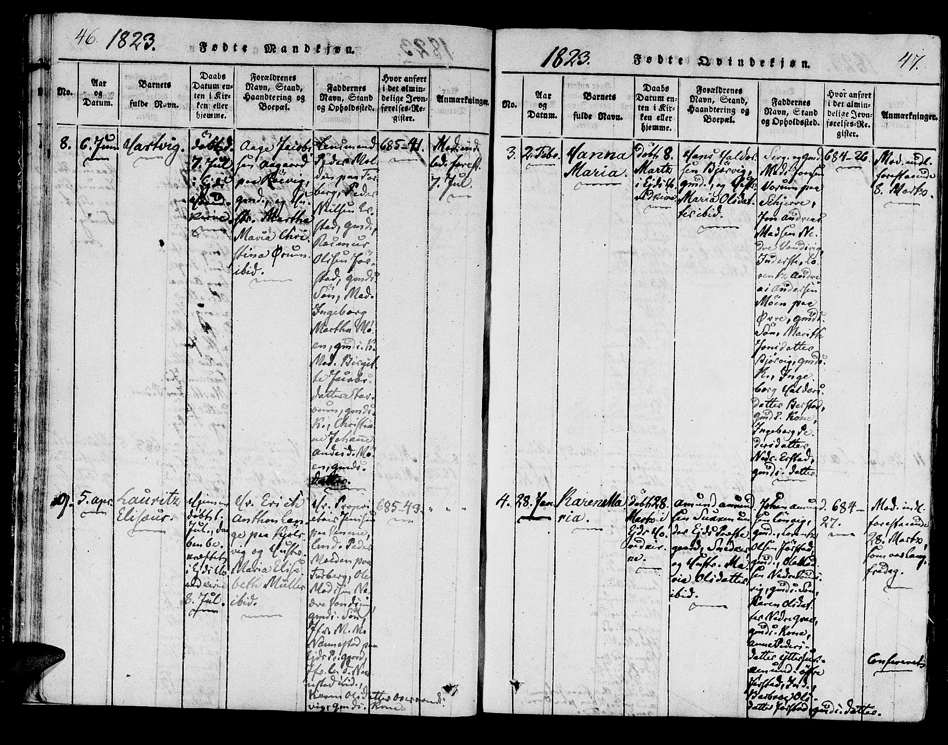 Ministerialprotokoller, klokkerbøker og fødselsregistre - Nord-Trøndelag, SAT/A-1458/722/L0217: Ministerialbok nr. 722A04, 1817-1842, s. 46-47