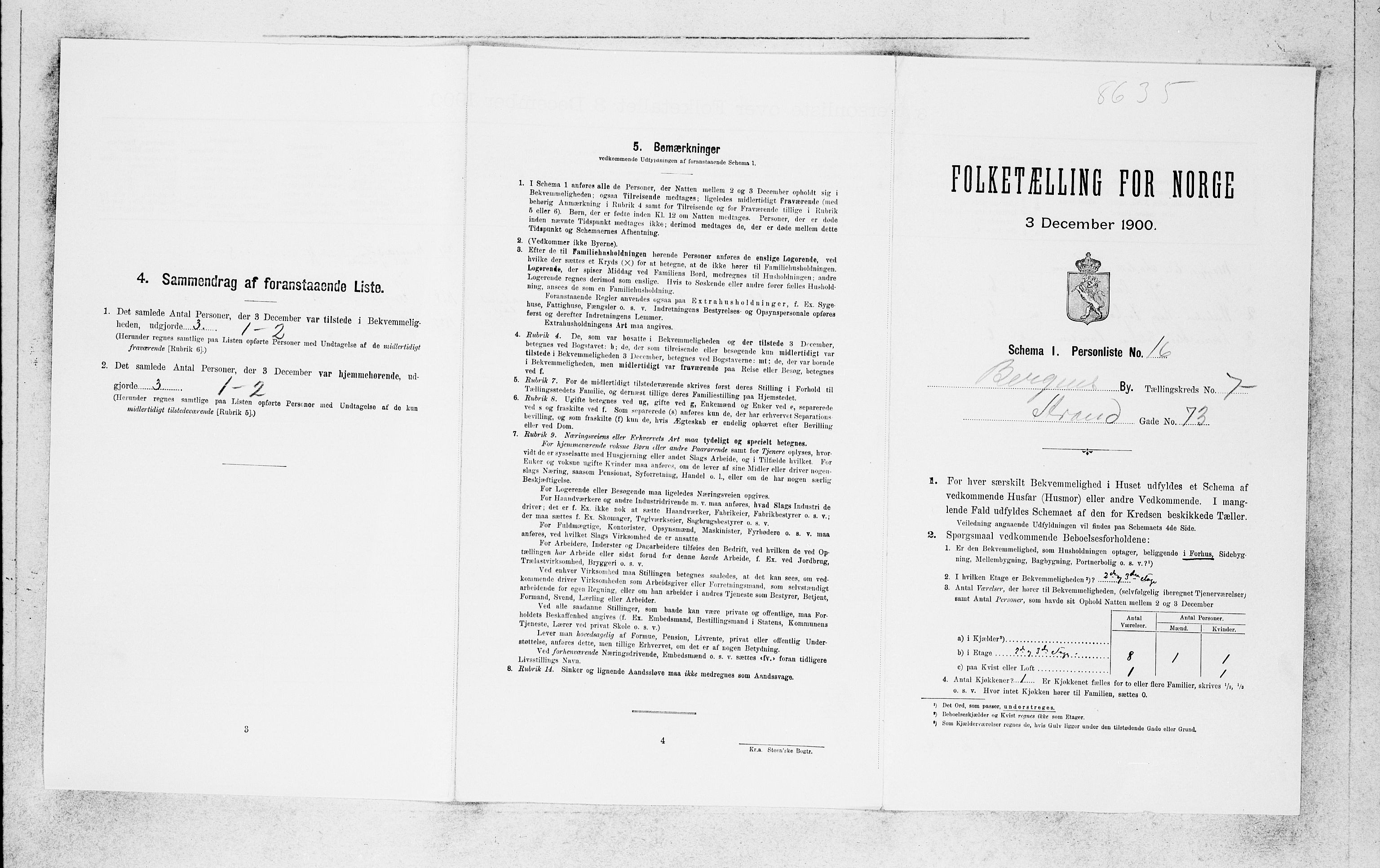 SAB, Folketelling 1900 for 1301 Bergen kjøpstad, 1900, s. 1205