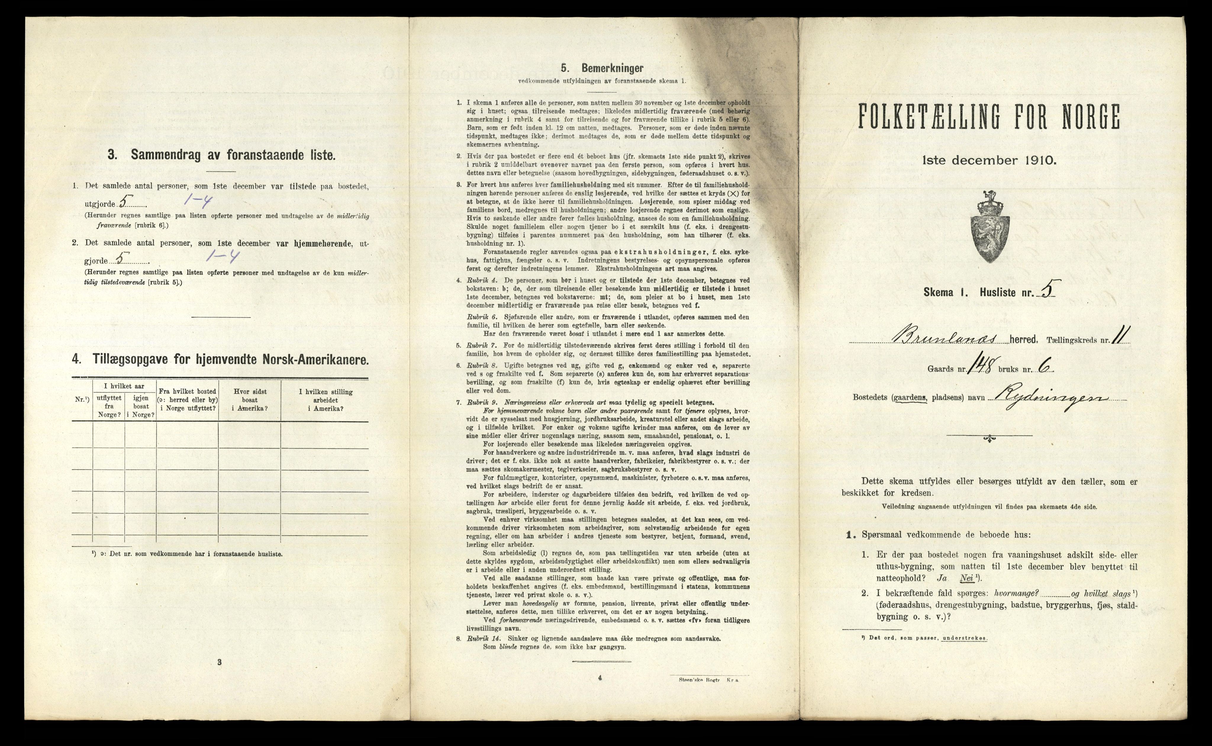 RA, Folketelling 1910 for 0726 Brunlanes herred, 1910, s. 1655