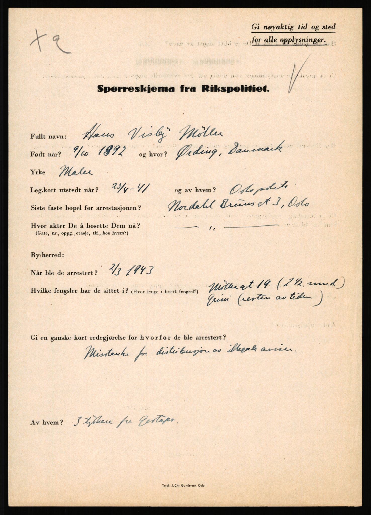 Rikspolitisjefen, AV/RA-S-1560/L/L0012: Mogensen, Øivind - Noraas, Lars, 1940-1945, s. 308