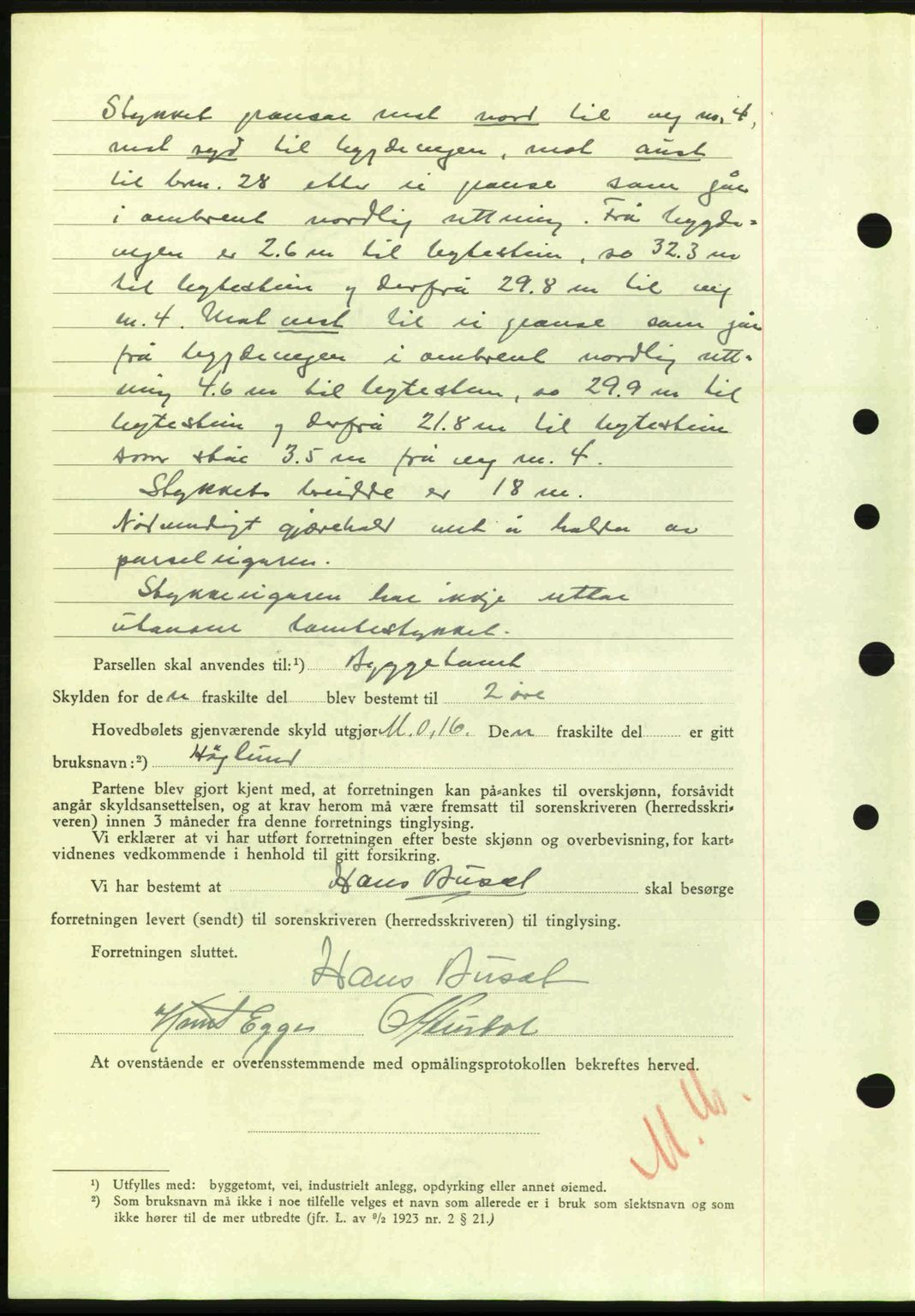 Nordre Sunnmøre sorenskriveri, AV/SAT-A-0006/1/2/2C/2Ca: Pantebok nr. A20a, 1945-1945, Dagboknr: 1067/1945