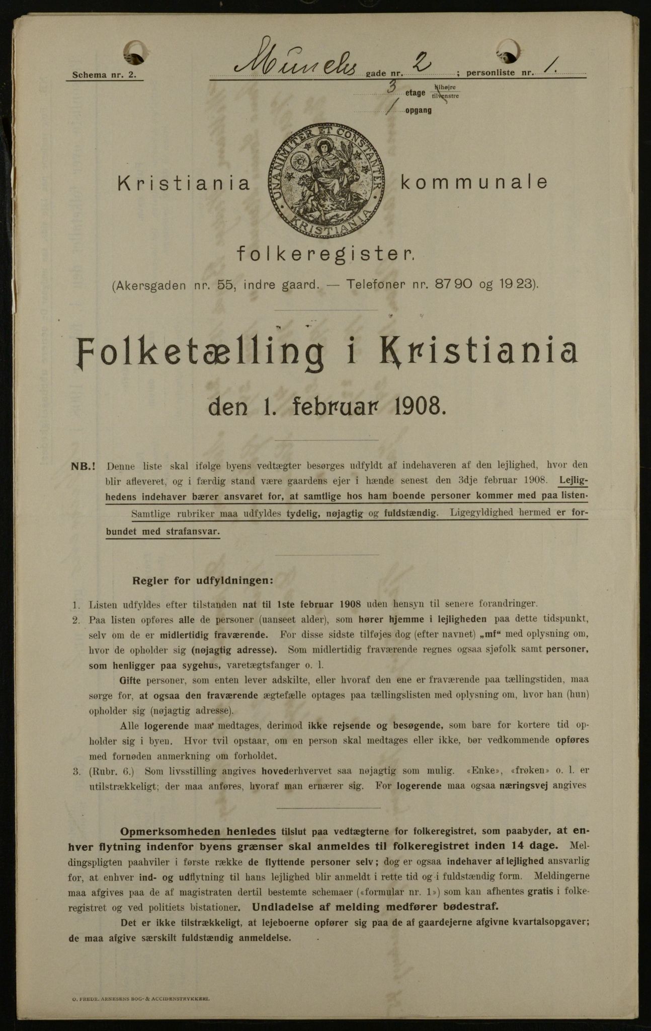 OBA, Kommunal folketelling 1.2.1908 for Kristiania kjøpstad, 1908, s. 59703