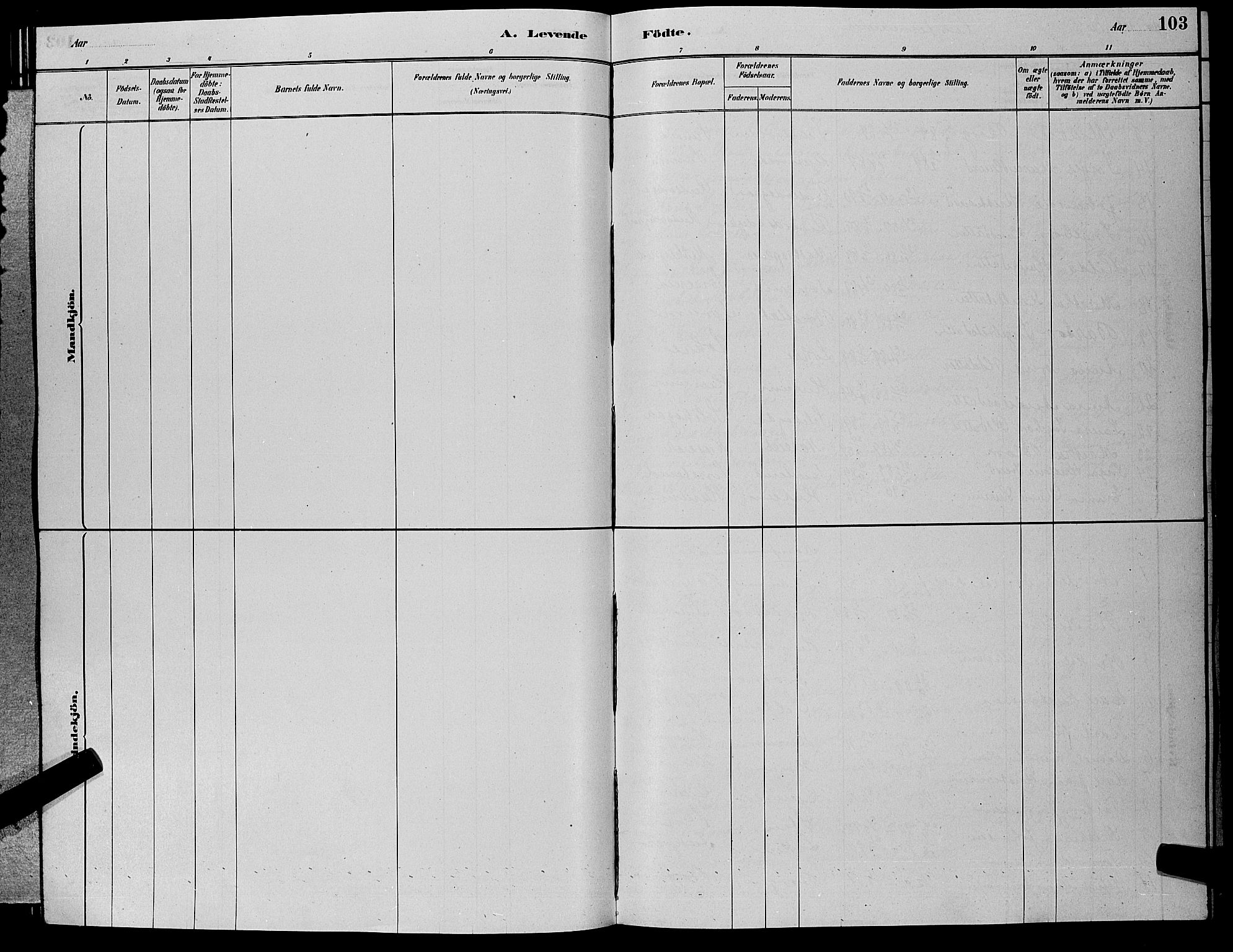 Hole kirkebøker, SAKO/A-228/G/Ga/L0003: Klokkerbok nr. I 3, 1879-1904, s. 103