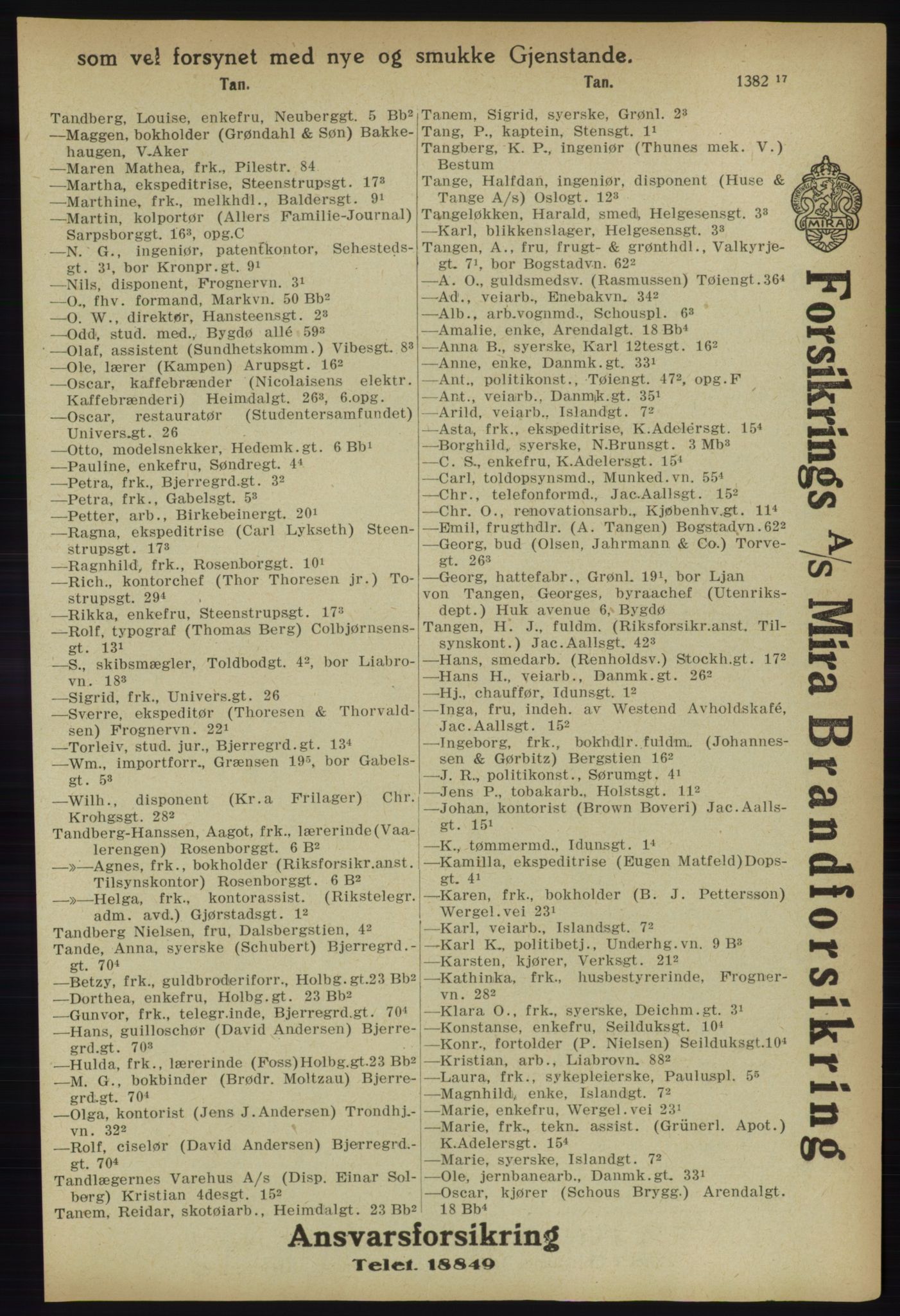 Kristiania/Oslo adressebok, PUBL/-, 1918, s. 1424