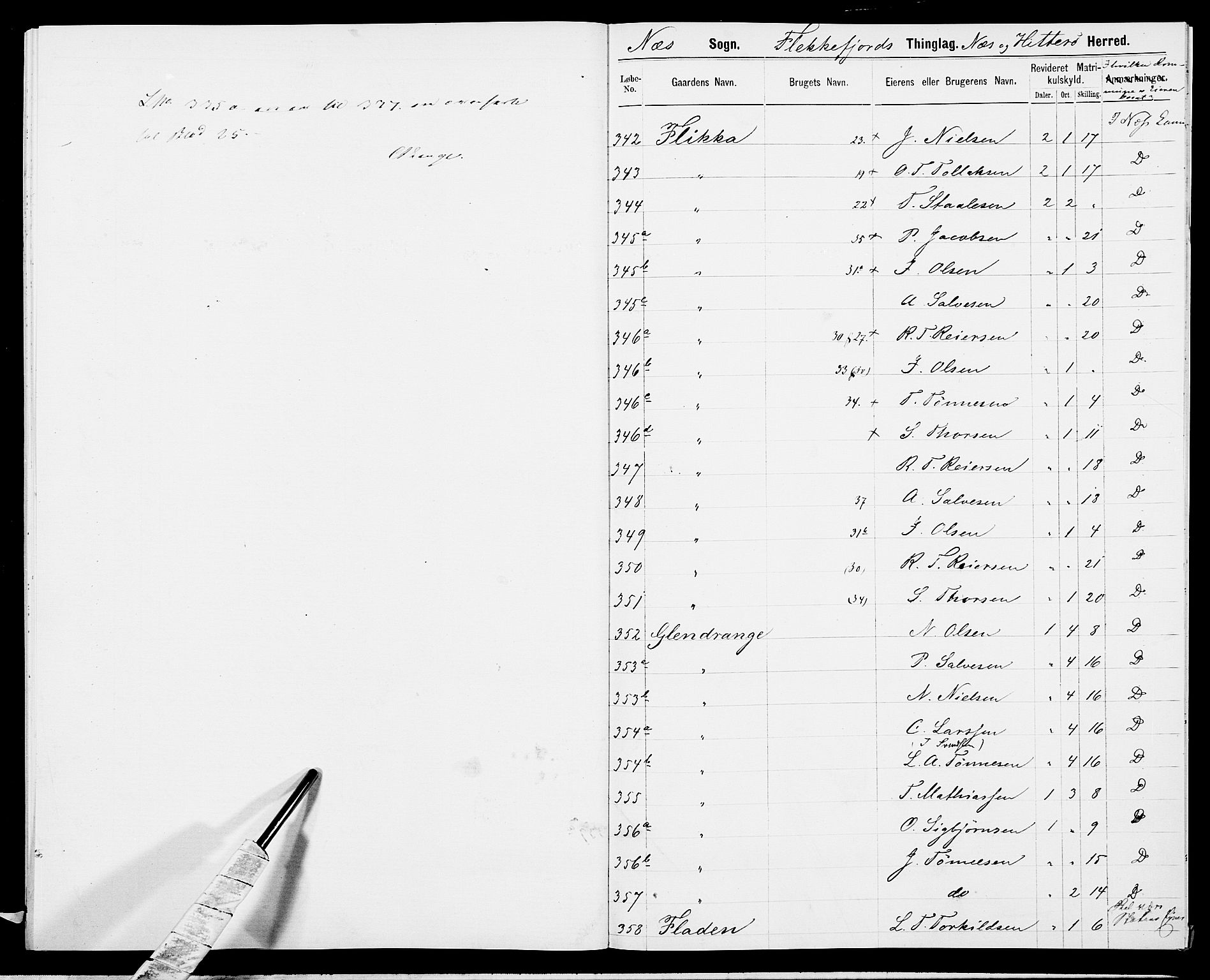 SAK, Folketelling 1875 for 1042L Flekkefjord prestegjeld, Nes sokn og Hidra sokn, 1875, s. 26