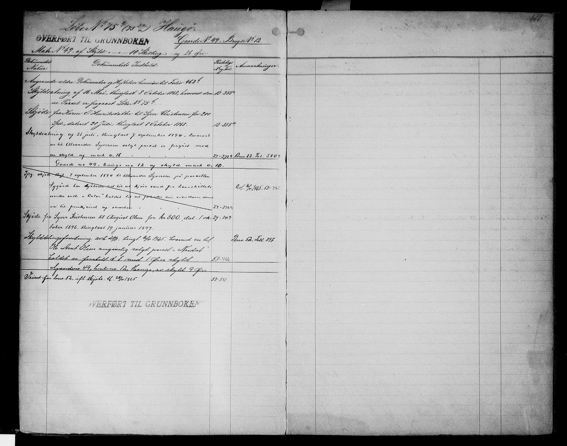 Onsøy sorenskriveri, AV/SAO-A-10474/G/Gb/Gbc/L0001b: Panteregister nr. III 1b, 1887, s. 466