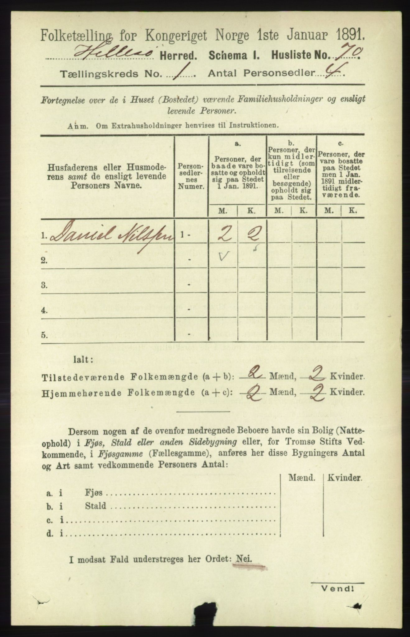 RA, Folketelling 1891 for 1930 Hillesøy herred, 1891, s. 83