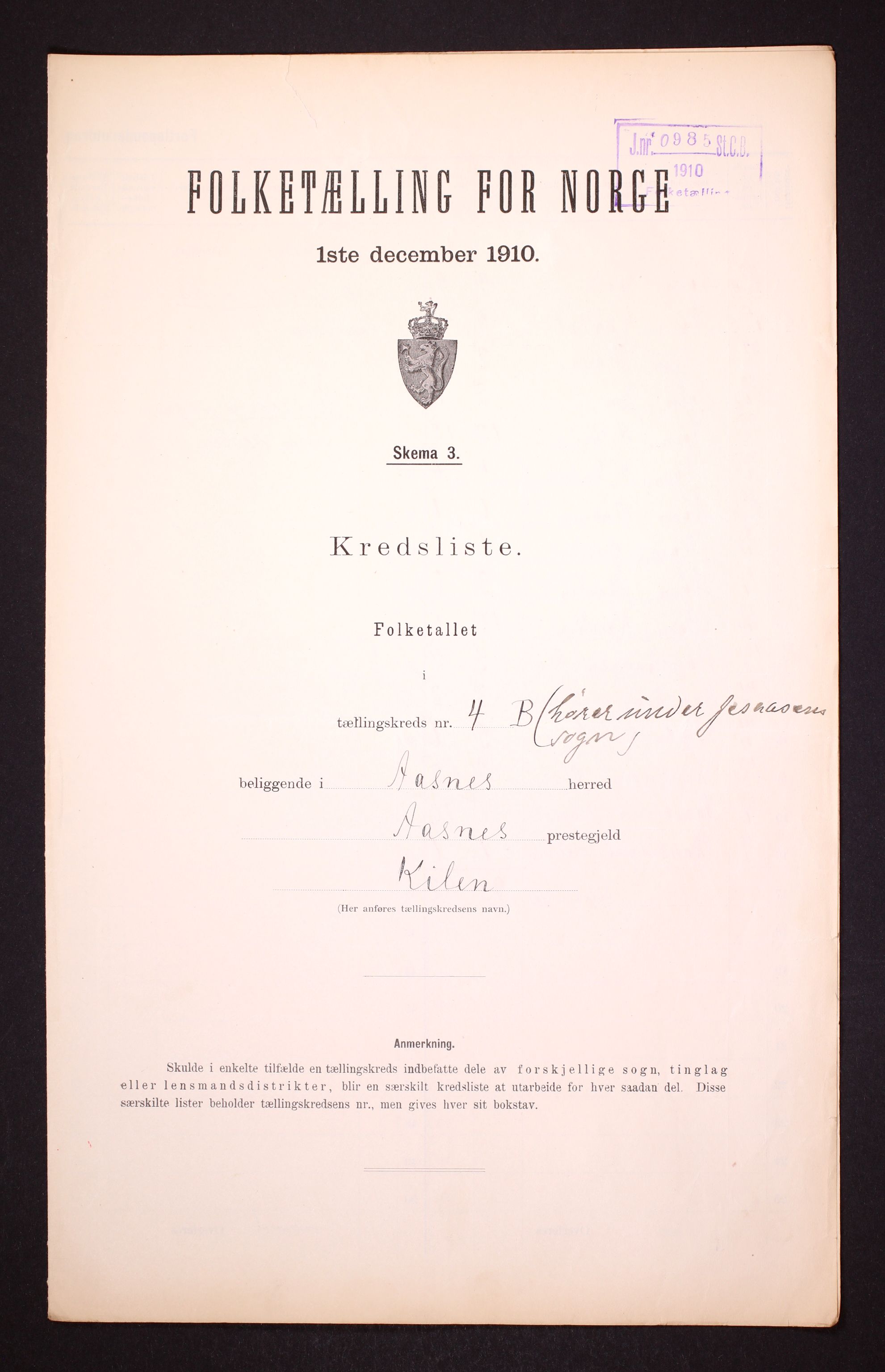 RA, Folketelling 1910 for 0425 Åsnes herred, 1910, s. 16