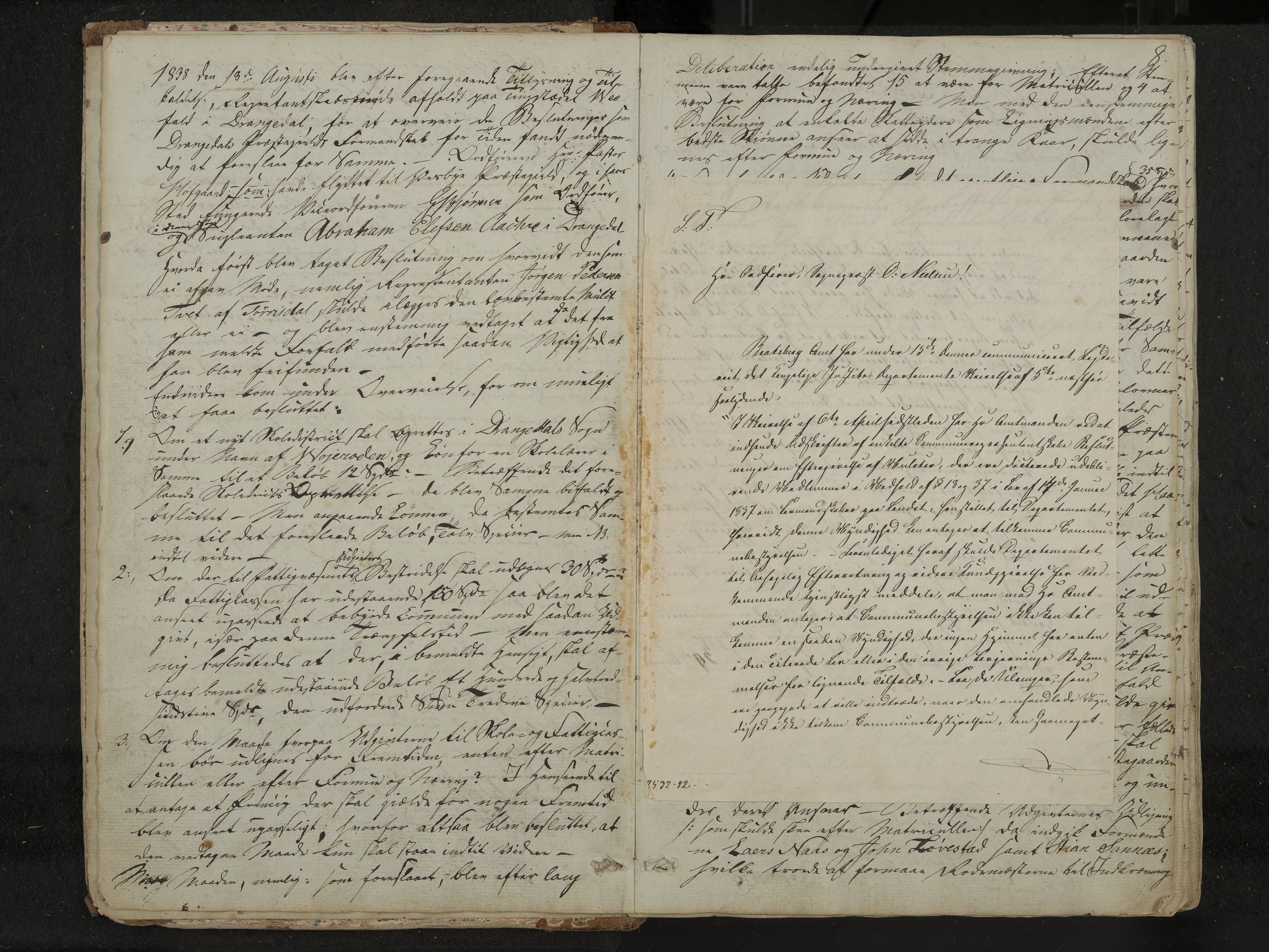 Drangedal formannskap og sentraladministrasjon, IKAK/0817021/A/L0001: Møtebok, 1837-1870, s. 8a