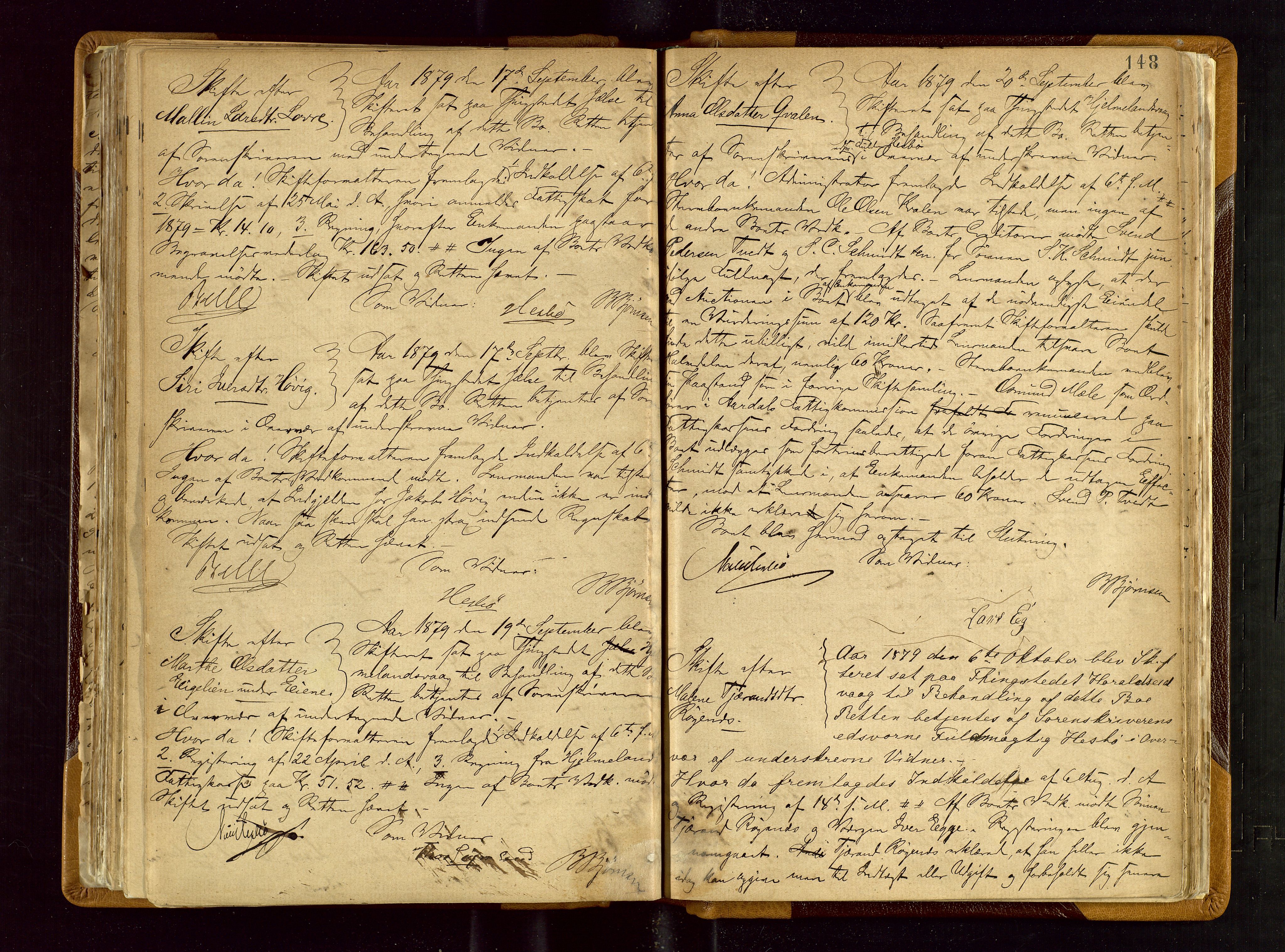 Ryfylke tingrett, AV/SAST-A-100055/001/IV/IVF/L0003: Skifteforhandlingsprotokoll A 3, 1874-1881, s. 148