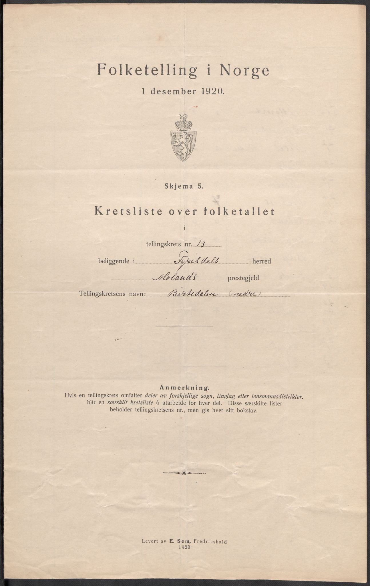 SAKO, Folketelling 1920 for 0831 Fyresdal herred, 1920, s. 41