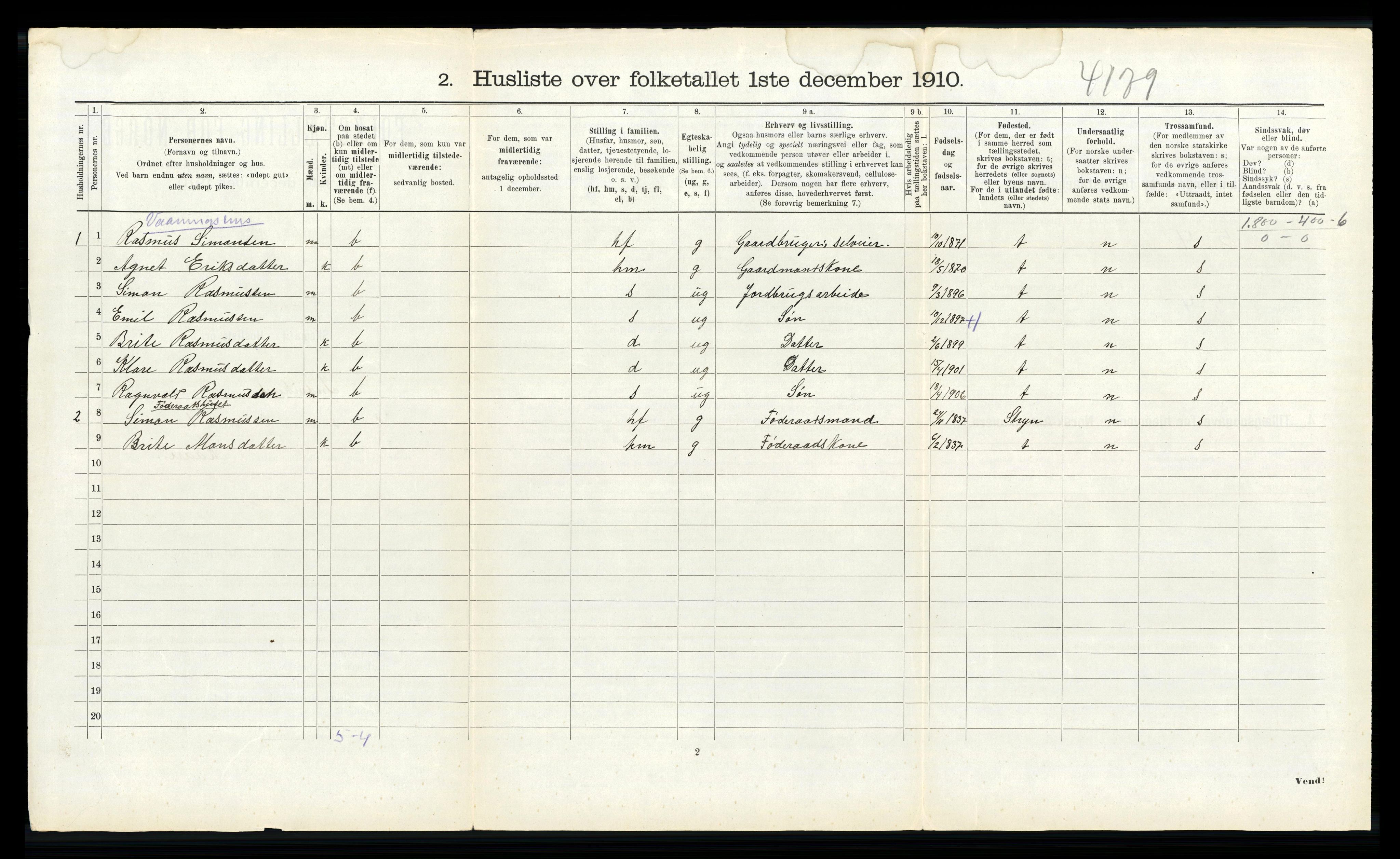 RA, Folketelling 1910 for 1447 Innvik herred, 1910, s. 395