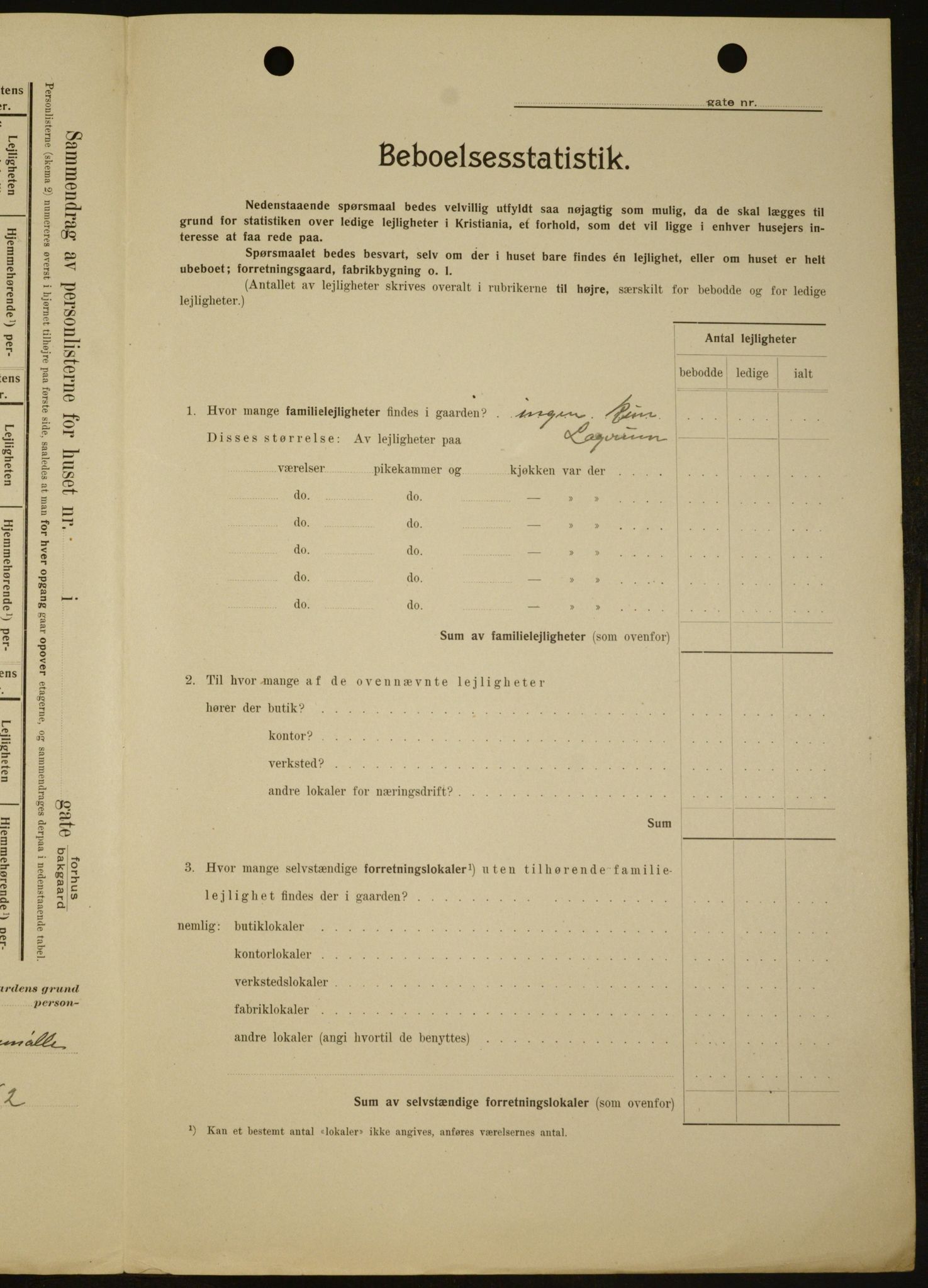 OBA, Kommunal folketelling 1.2.1909 for Kristiania kjøpstad, 1909, s. 104832