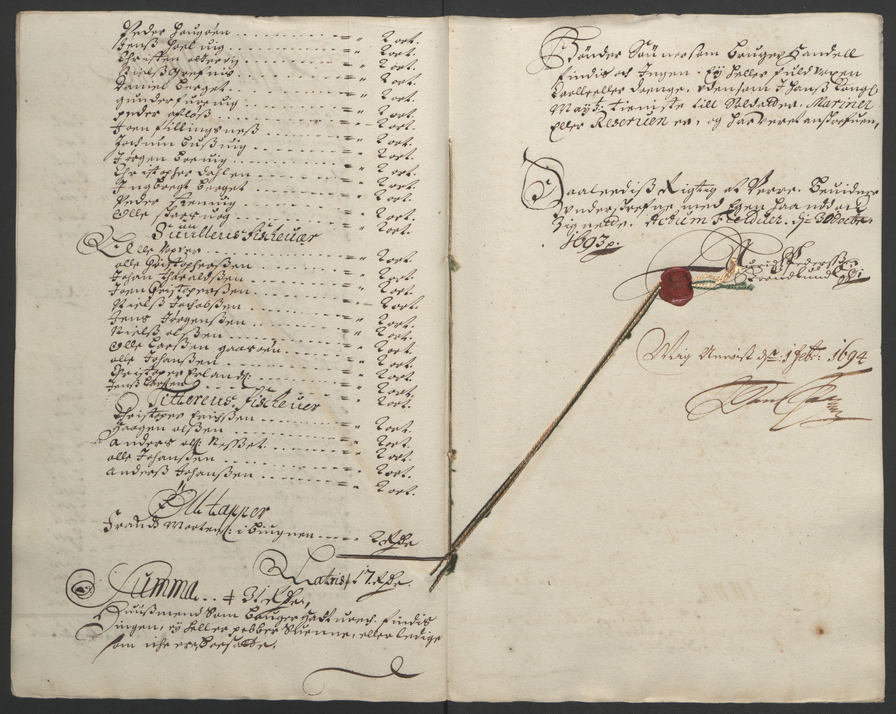 Rentekammeret inntil 1814, Reviderte regnskaper, Fogderegnskap, RA/EA-4092/R57/L3849: Fogderegnskap Fosen, 1692-1693, s. 453