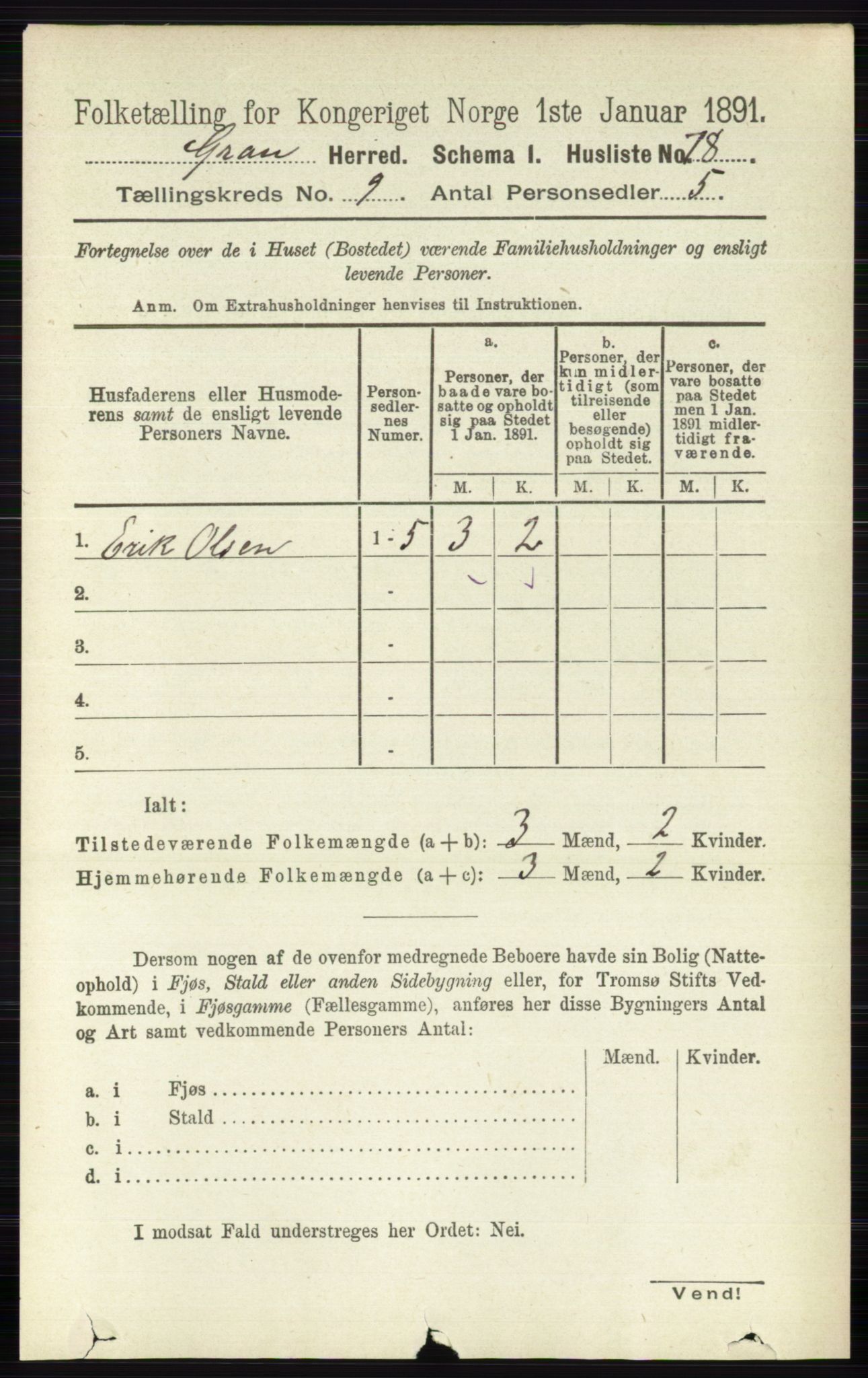 RA, Folketelling 1891 for 0534 Gran herred, 1891, s. 4131