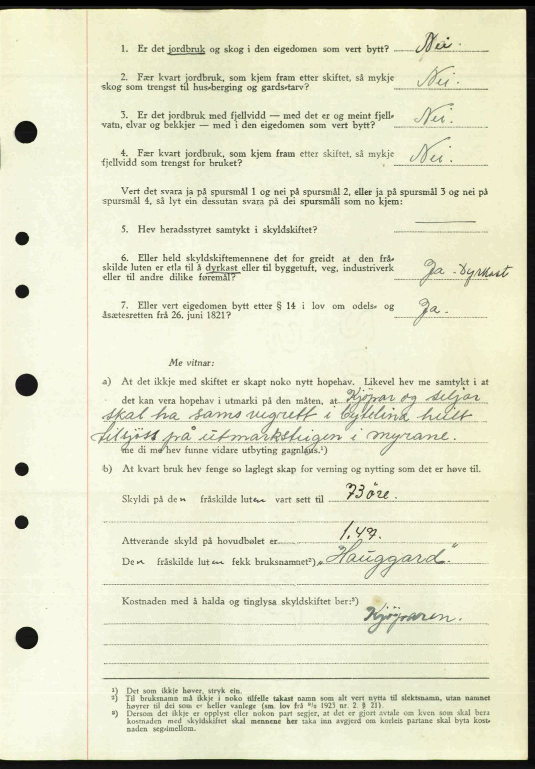 Nordre Sunnmøre sorenskriveri, AV/SAT-A-0006/1/2/2C/2Ca: Pantebok nr. A23, 1946-1947, Dagboknr: 114/1947