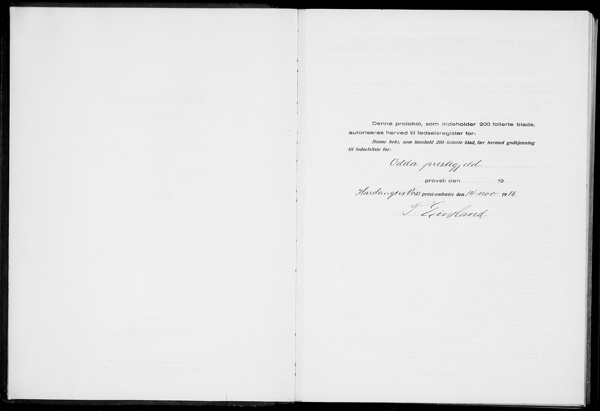 Odda Sokneprestembete, AV/SAB-A-77201/I/Id/L00A1: Fødselsregister nr. A 1, 1916-1925